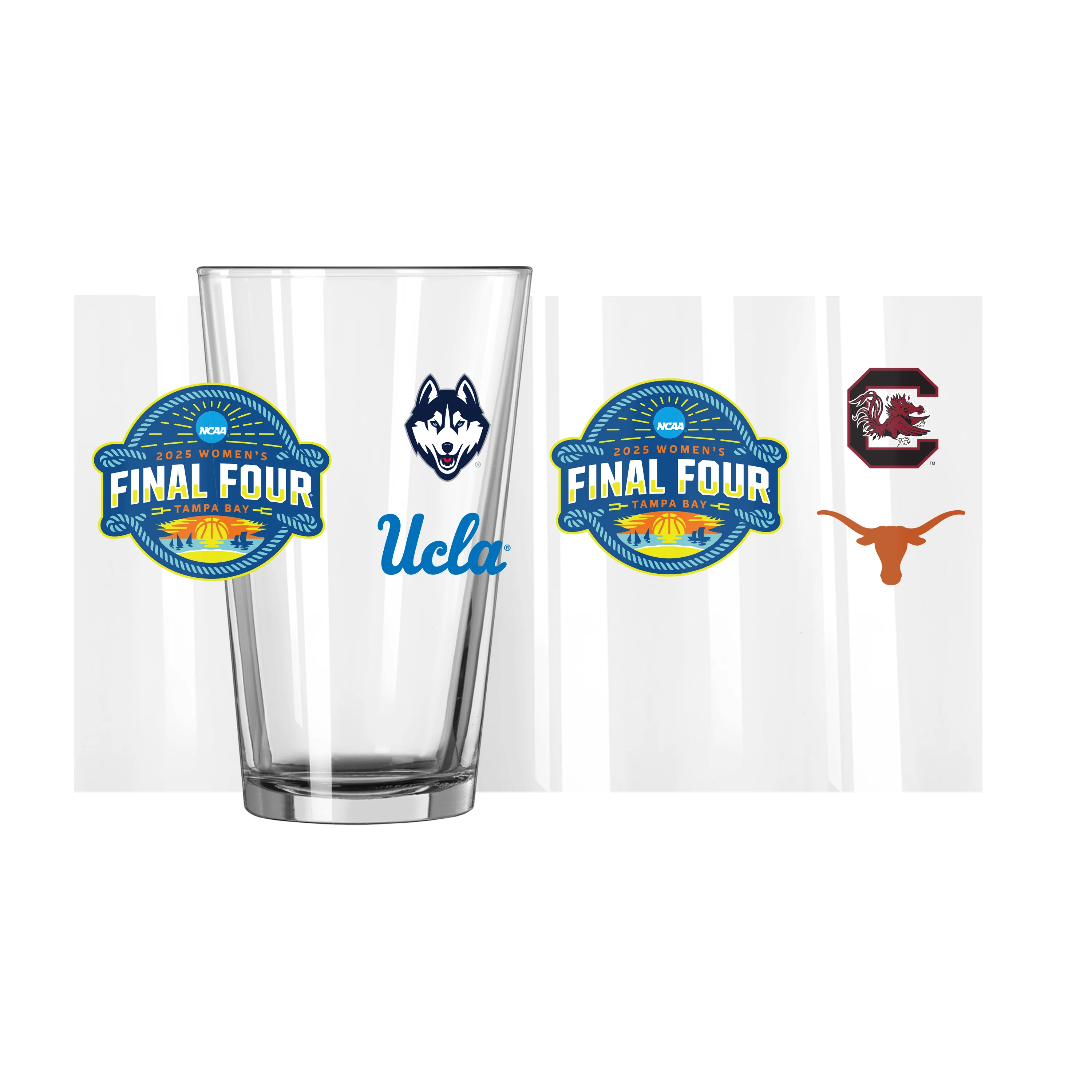 2025 Womens Basketball Final 4 Teams 16oz Pint Glass - Image 4