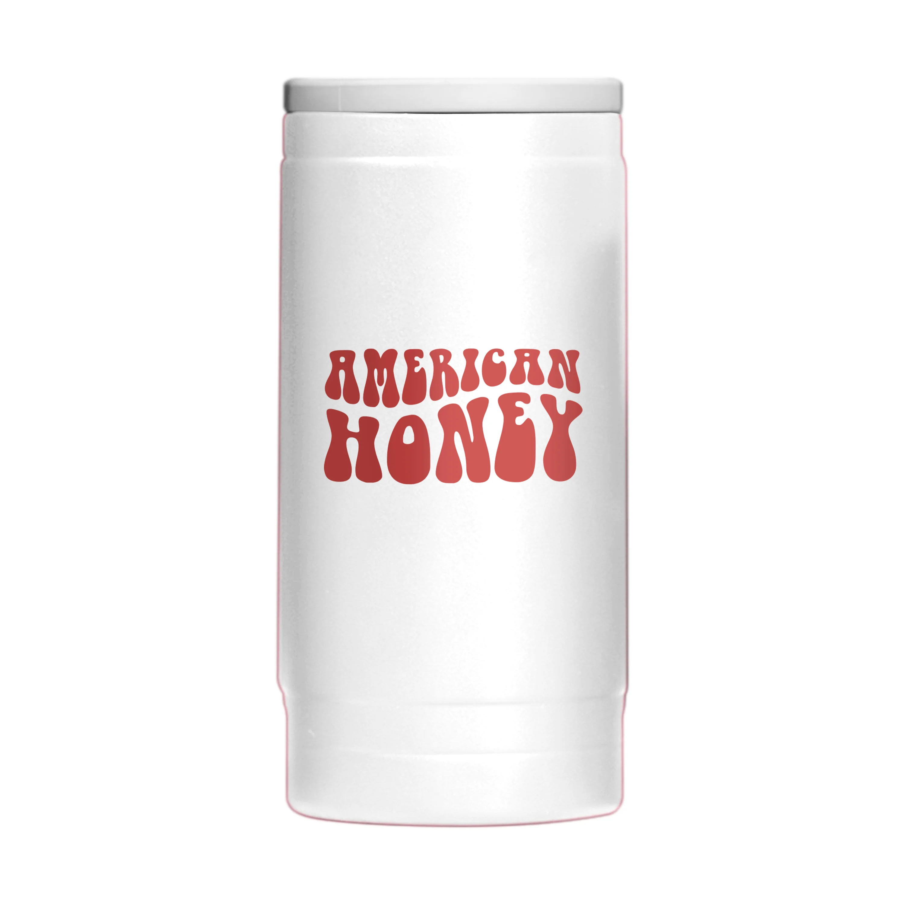 4th of July 12oz White America Honey Powdercoat SlimCan Coolie - Image 2