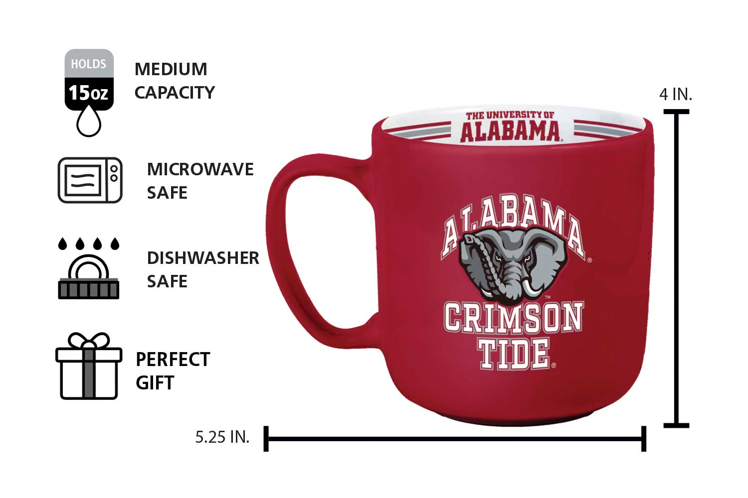 Alabama 15oz Stripe Mug - Image 5