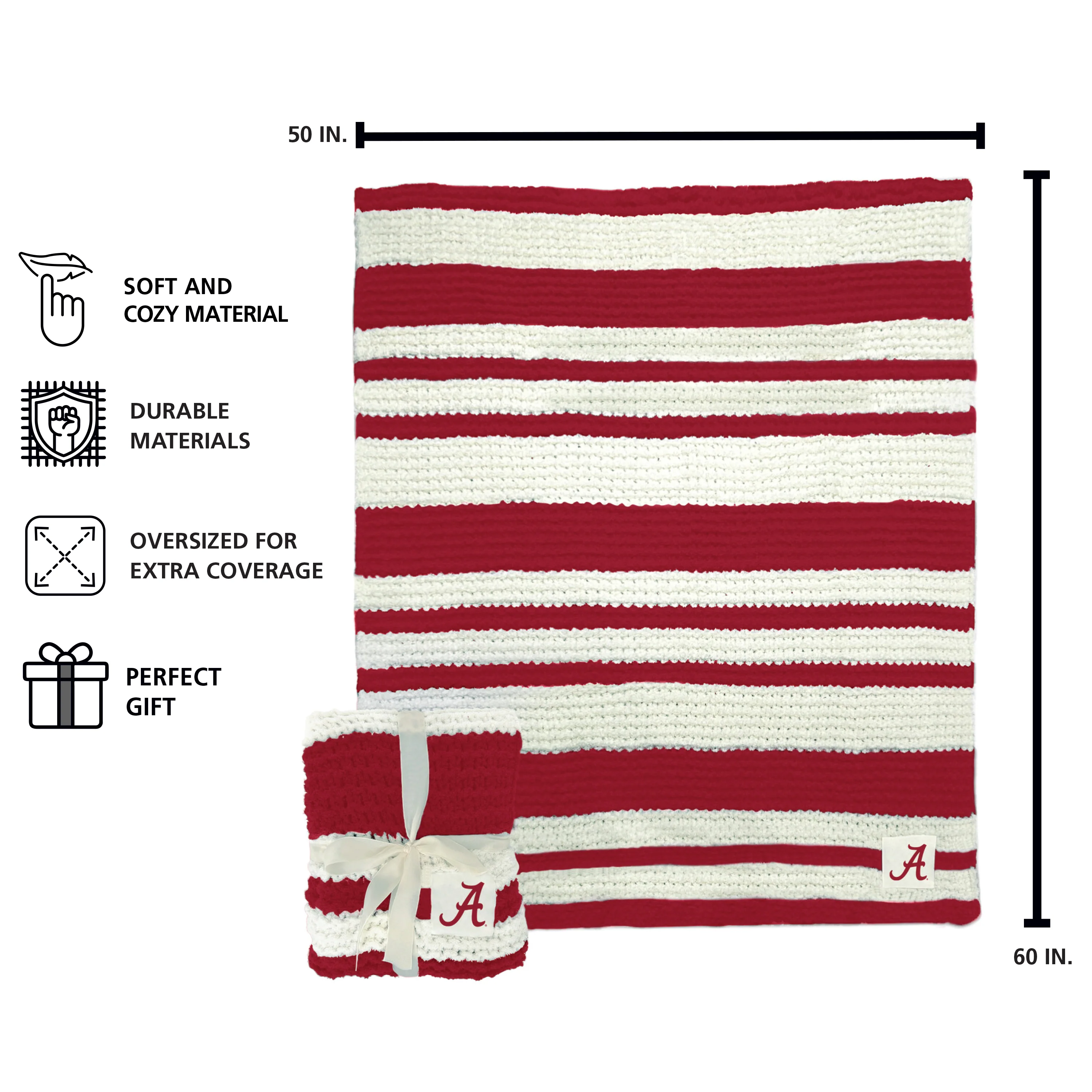 Alabama Cable Knit Throw 50x60 - Image 3