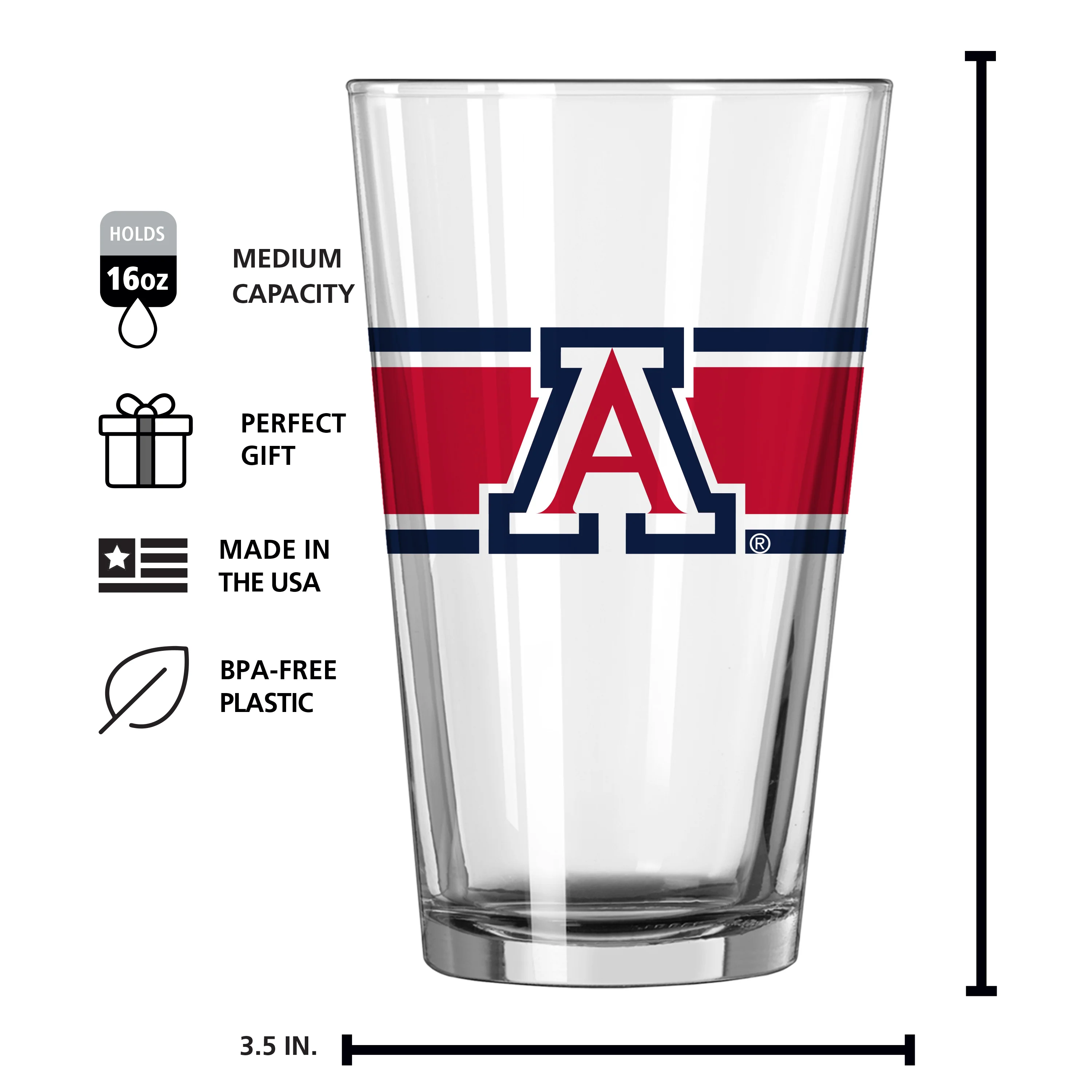 Arizona 16oz Stripe Pint Glass - Image 4
