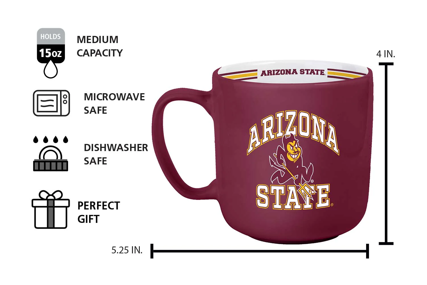 Arizona State 15oz Stripe Mug - Image 5