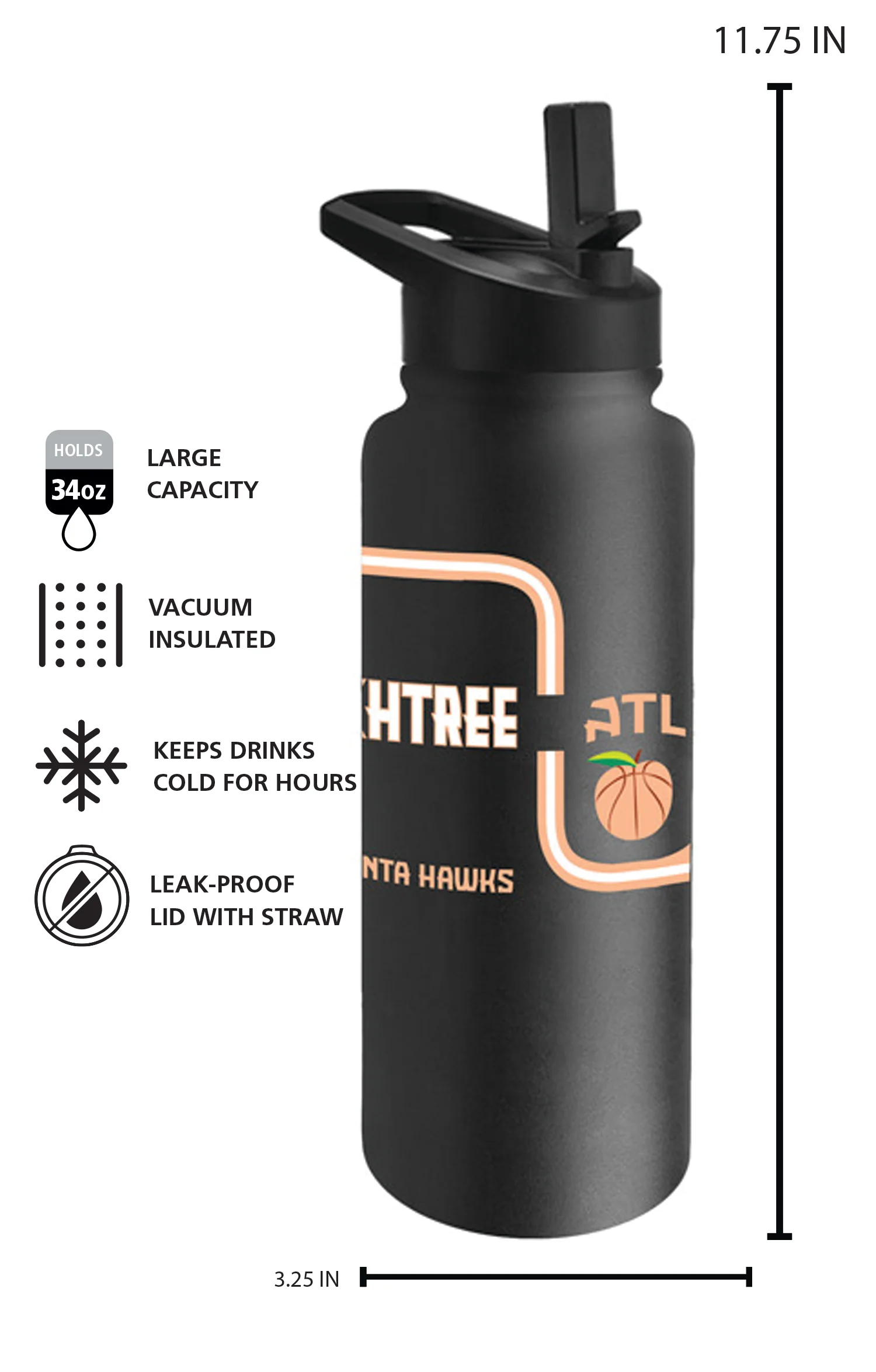Atlanta Hawks 34oz City Edition 2026 Quencher Bottle - Image 5