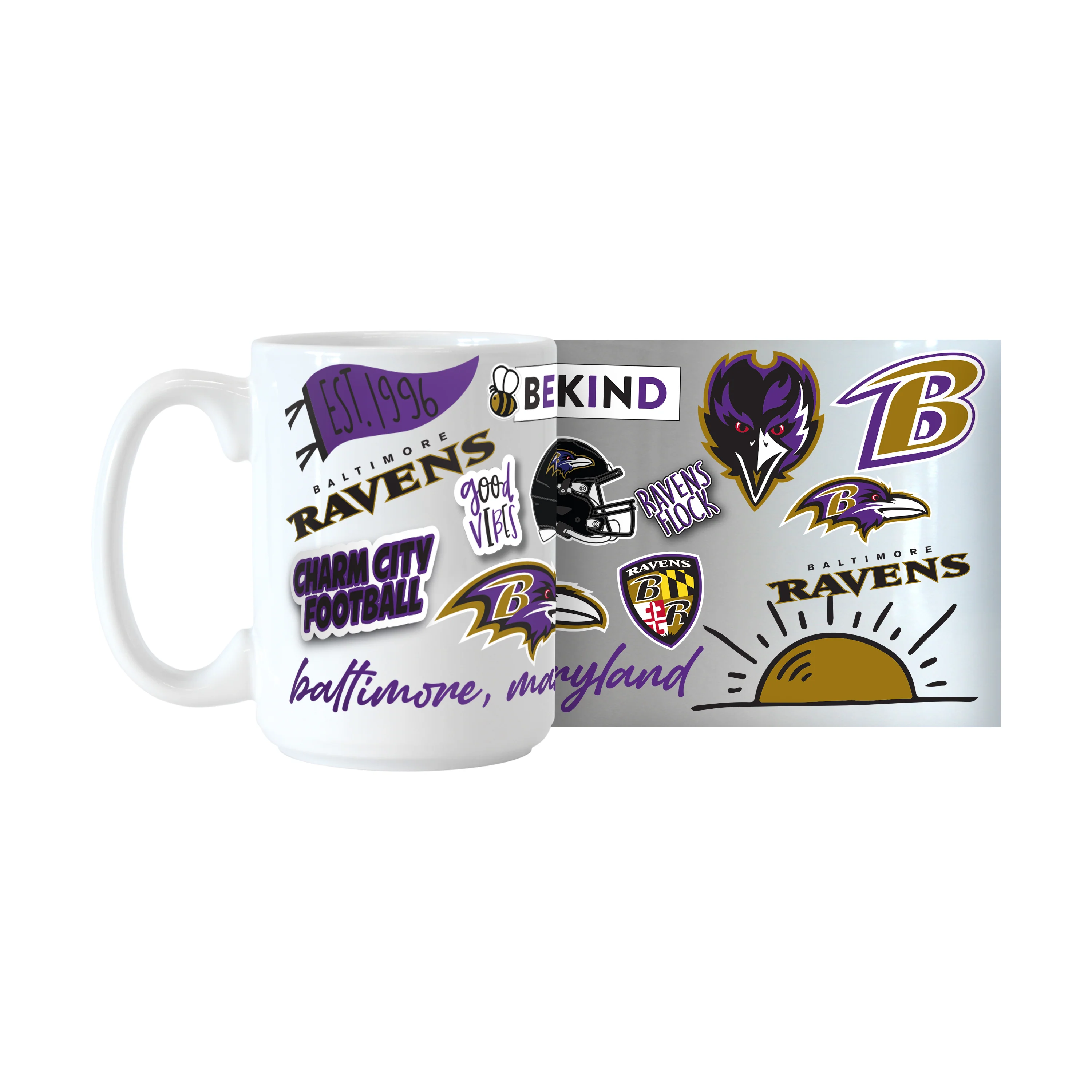 Baltimore Ravens 15oz Native Sublimated Mug - Image 2