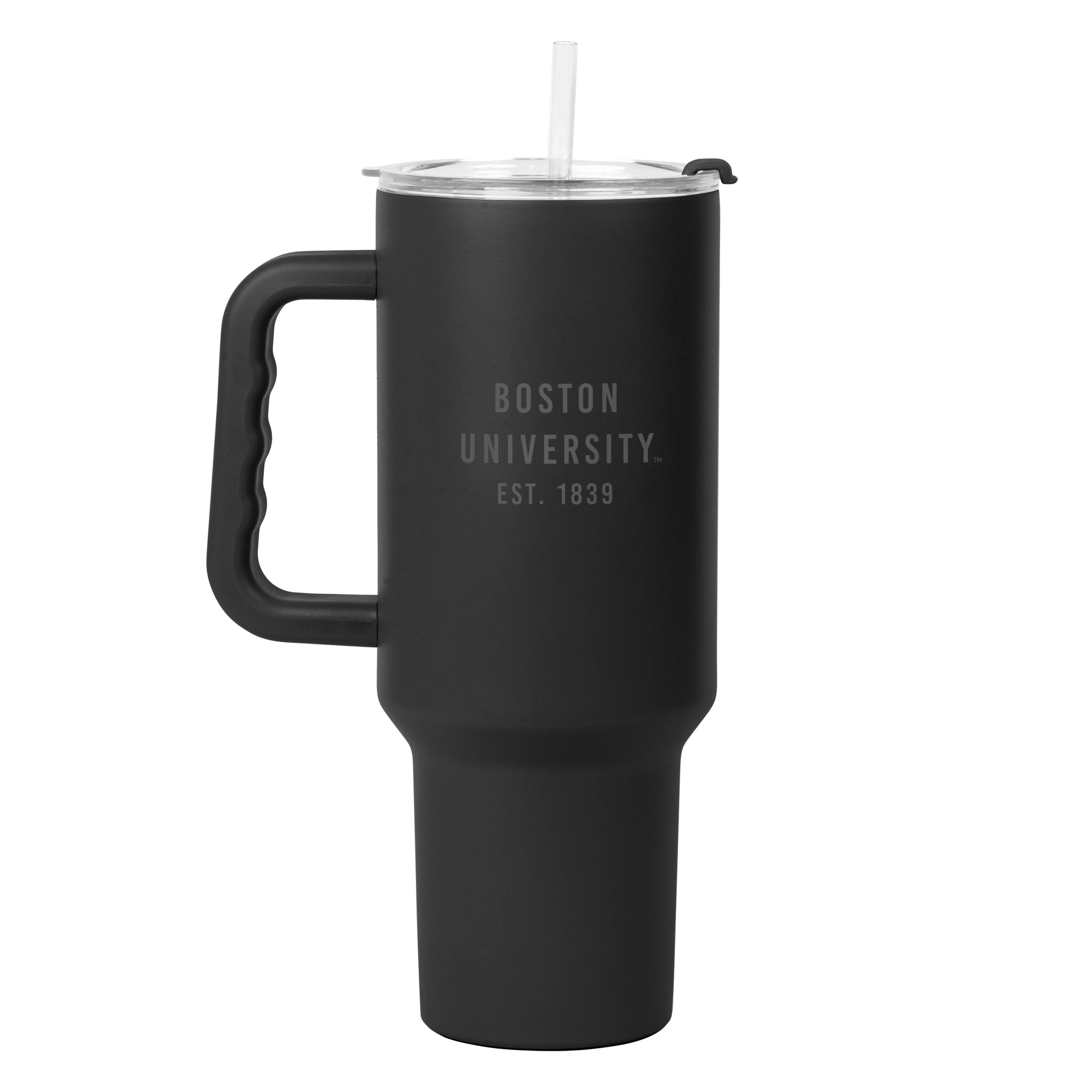 Boston University 40oz Black Tonal Powder Coat Tumbler