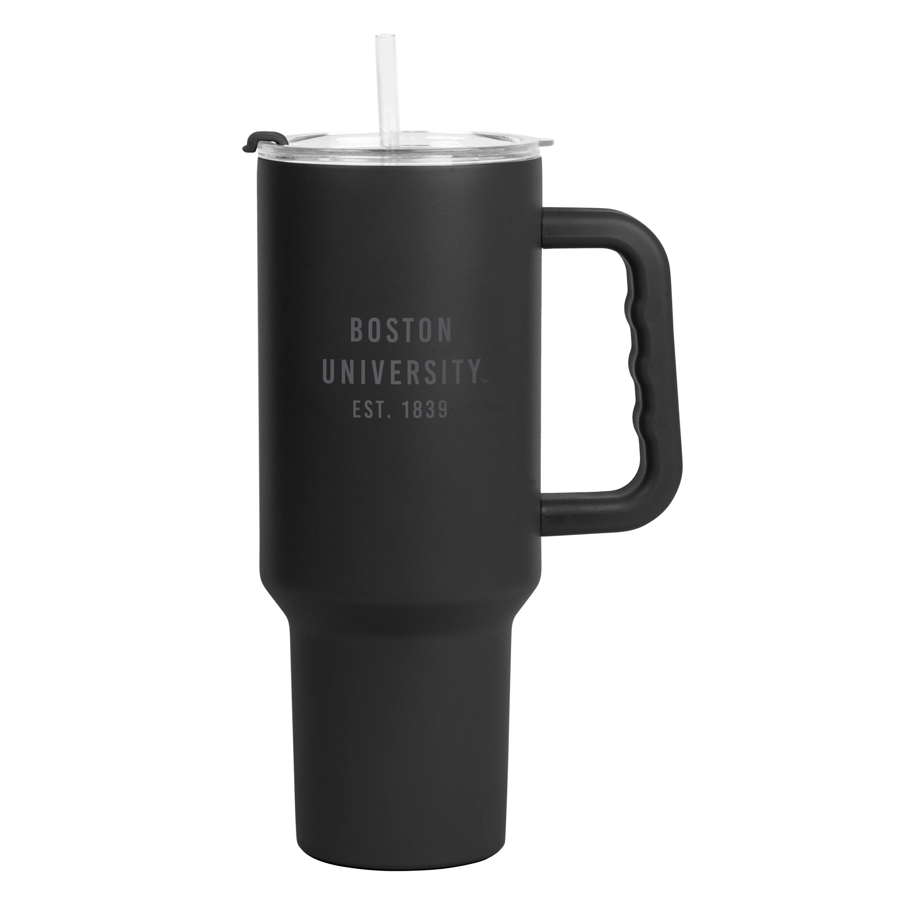Boston University 40oz Black Tonal Powder Coat Tumbler - Image 2