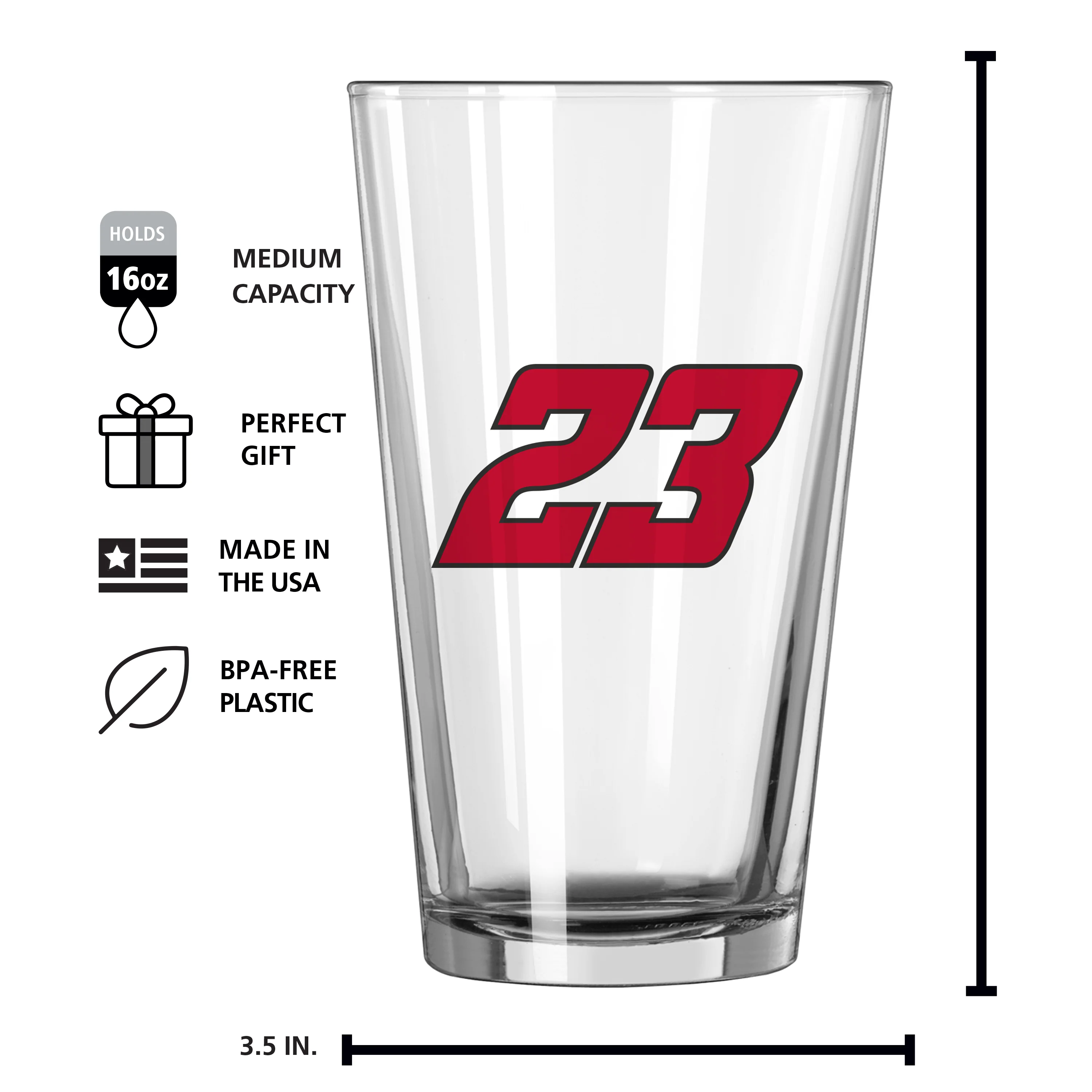 Bubba Wallace 16oz Gameday Pint Glass - Image 6