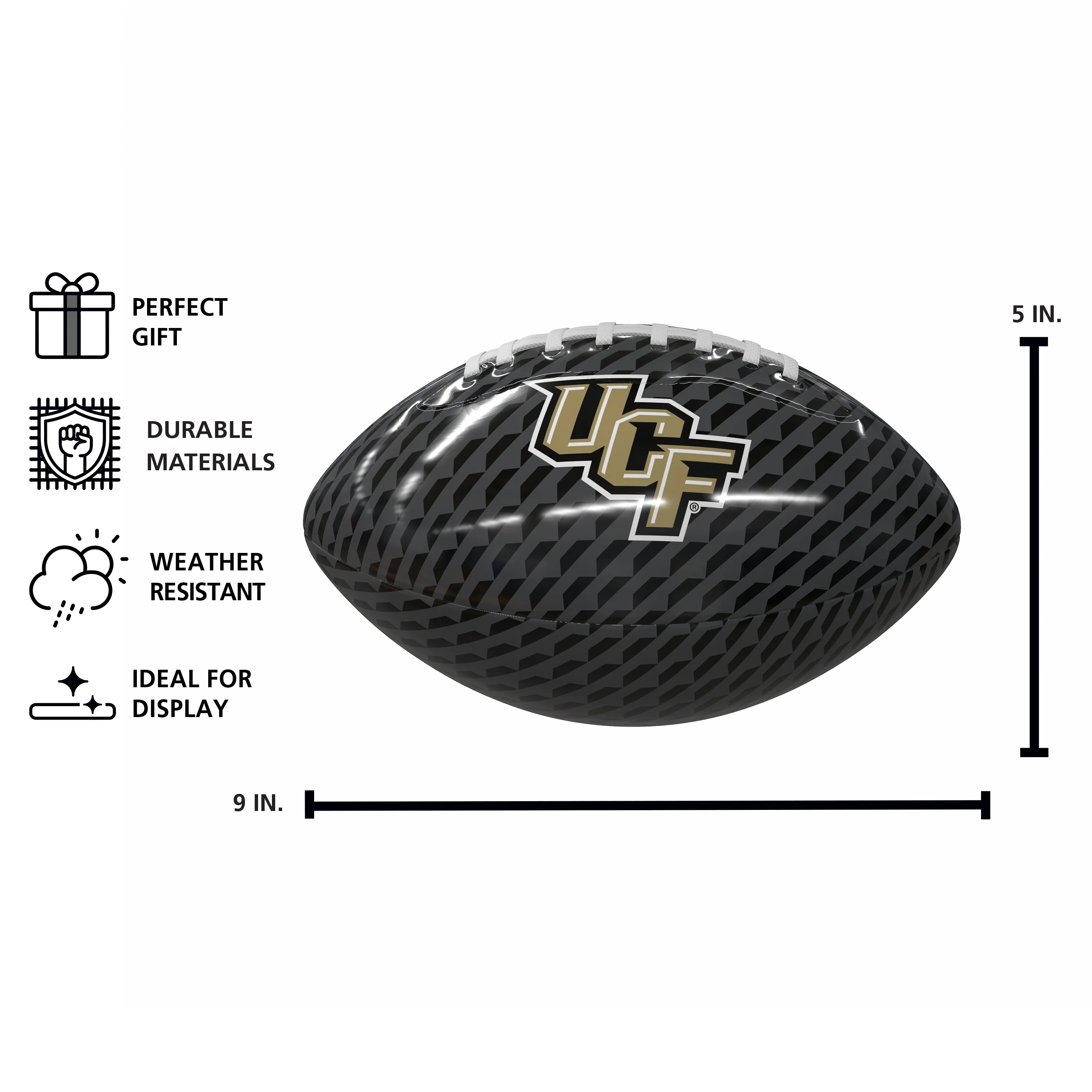 Central Florida Carbon Fiber Mini Size Glossy Football - Image 4