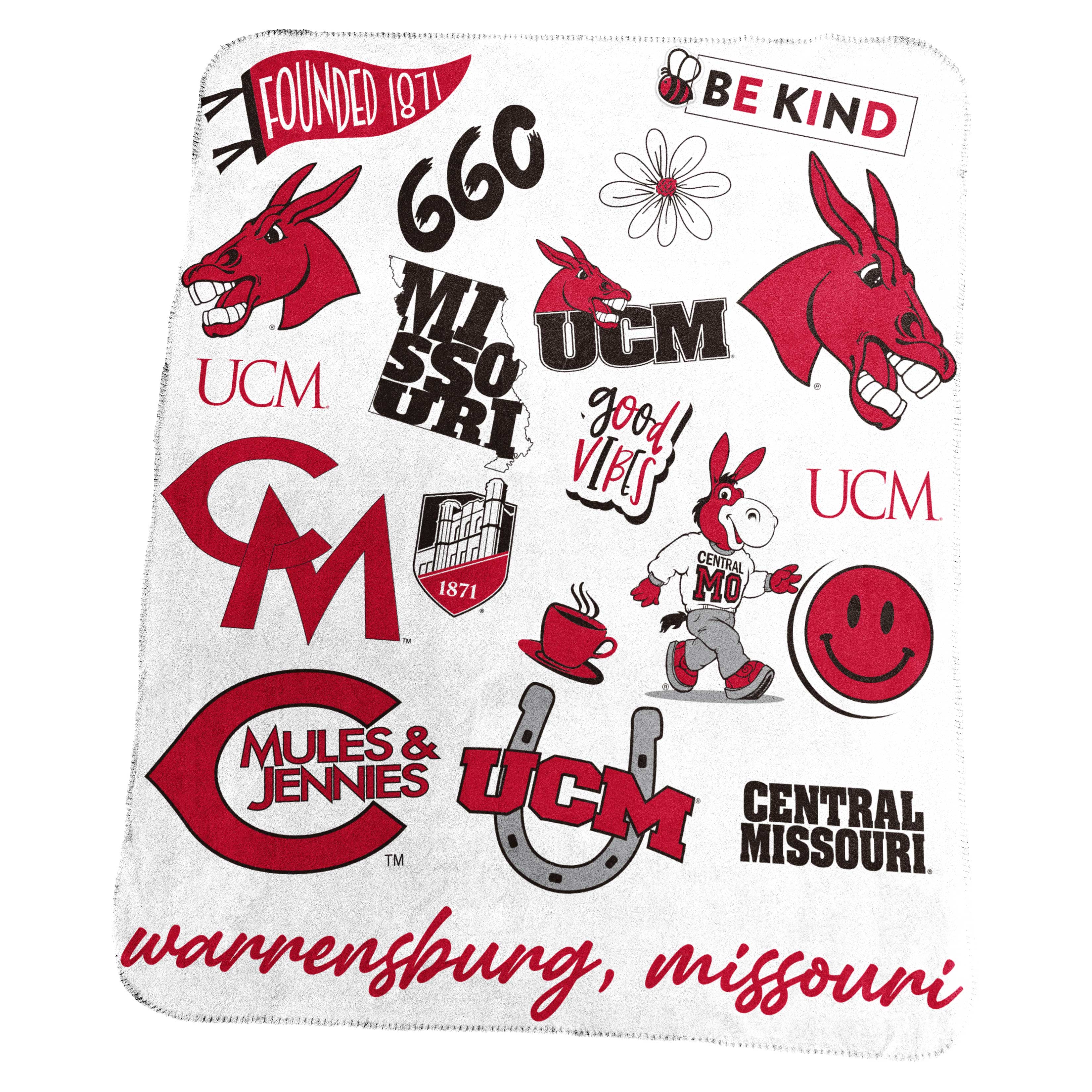 Central Missouri Classic Native Fleece Throw