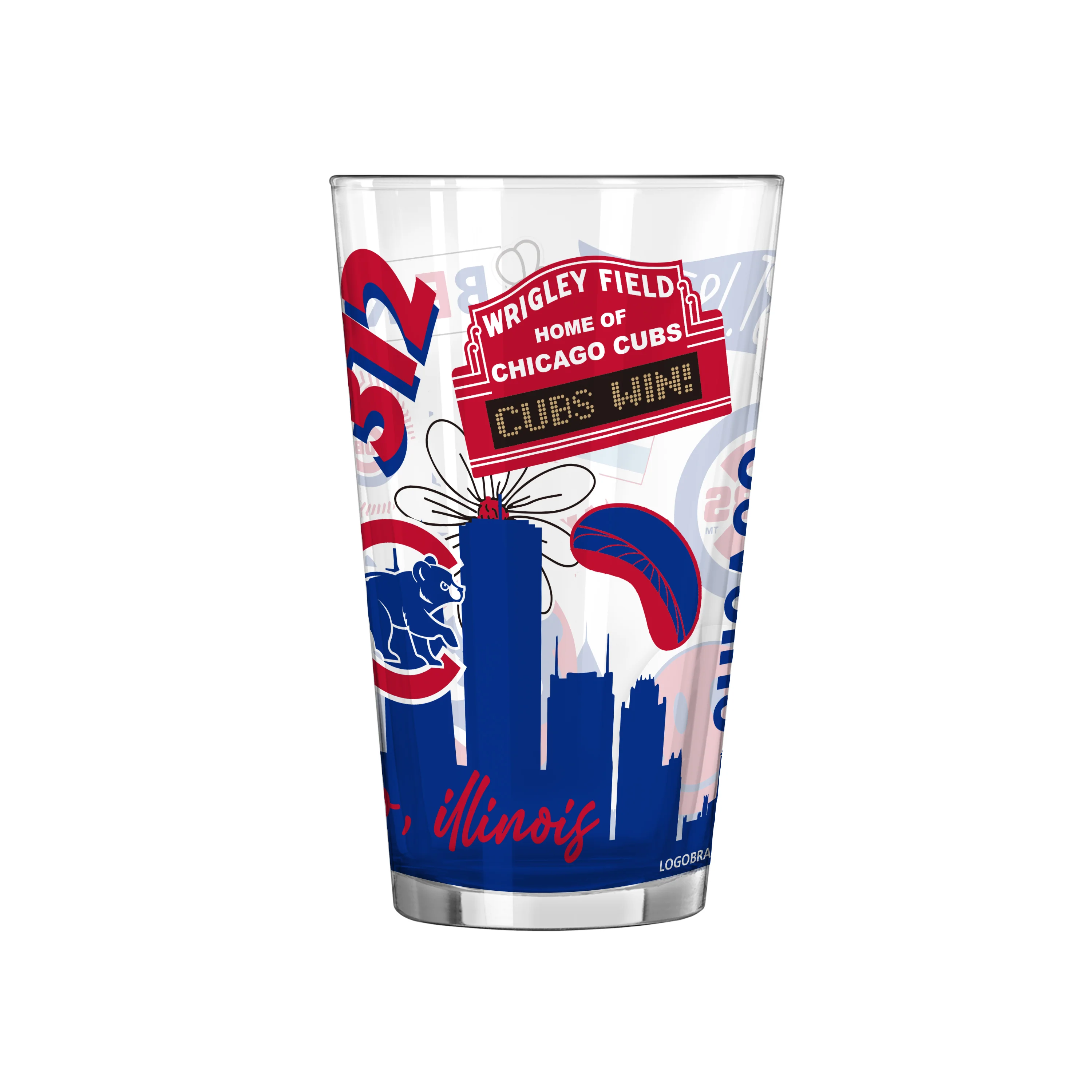 Chicago Cubs 16oz Native Pint Glass - Image 2