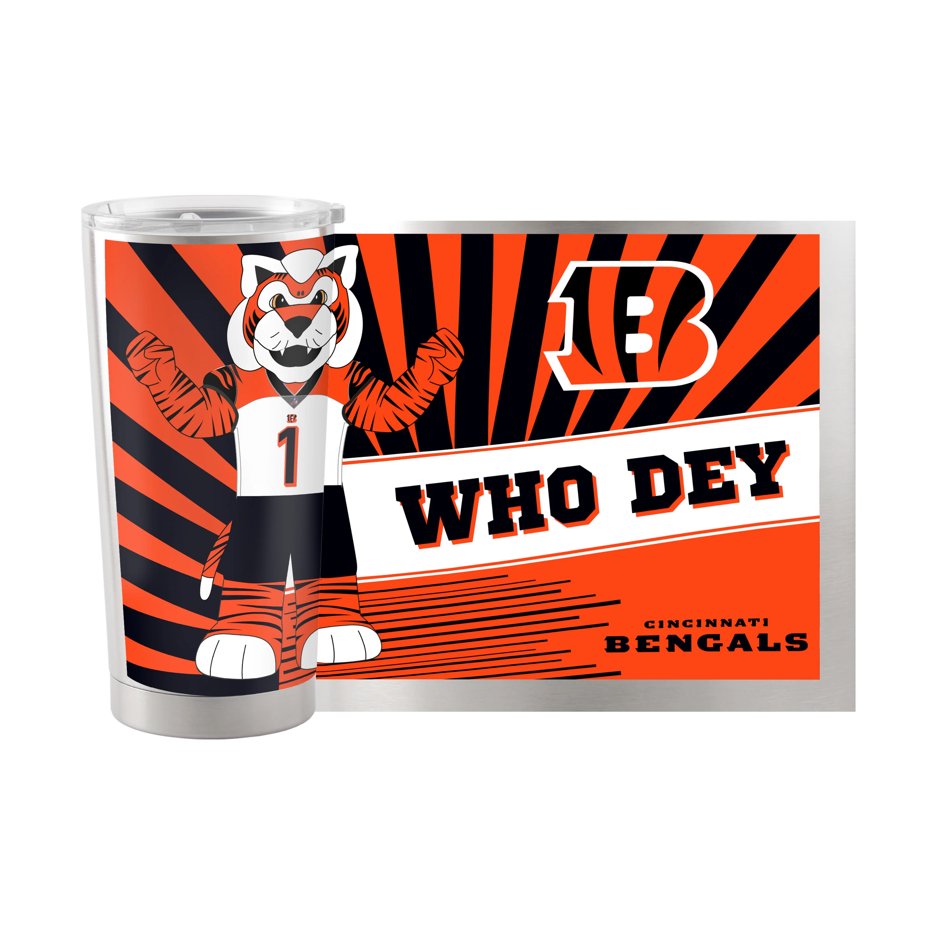 Cincinnati Bengals 20oz Mascot Stainless Steel Tumbler