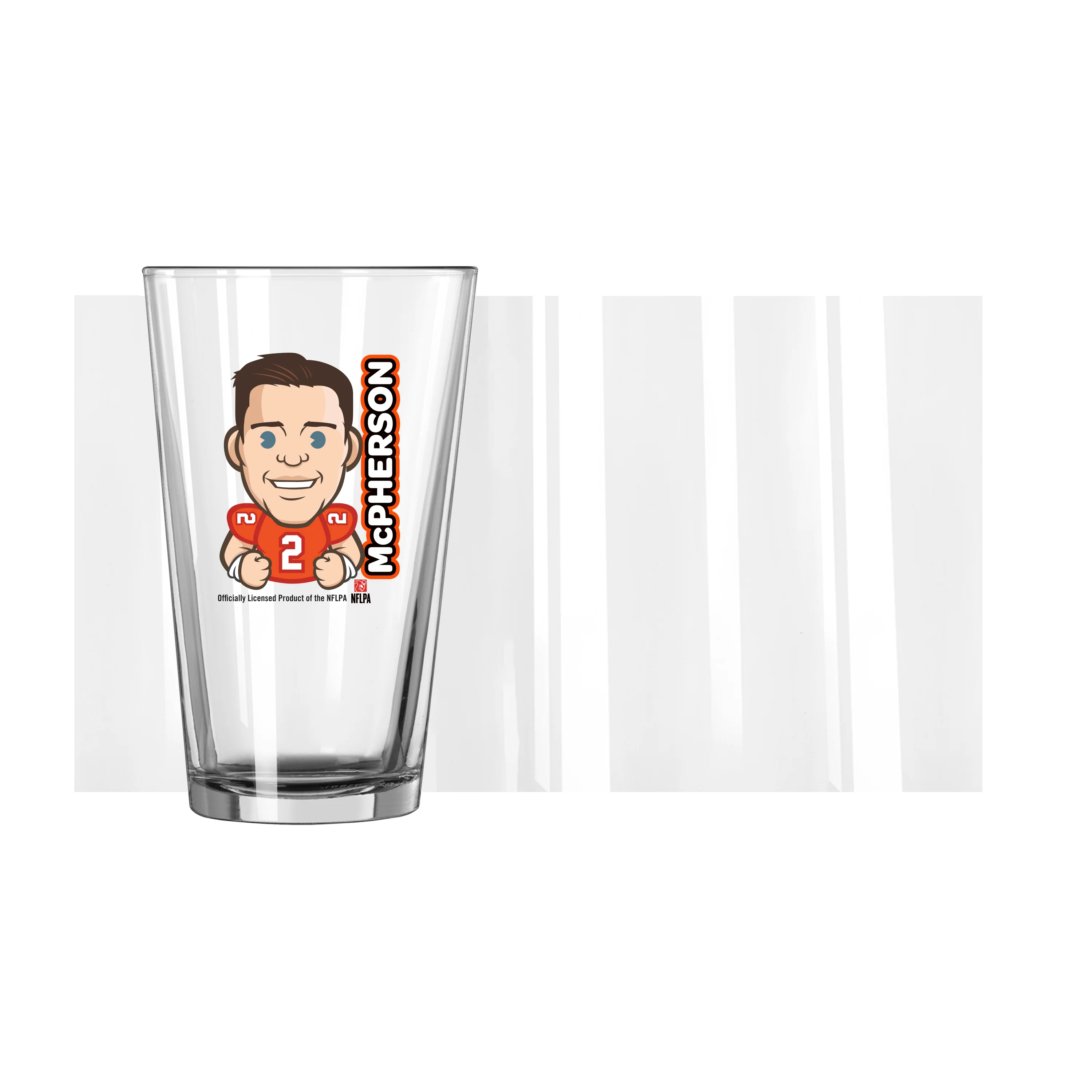 Cincinnati Bengals Evan McPherson Caricature 16oz Pint Glass - Image 2
