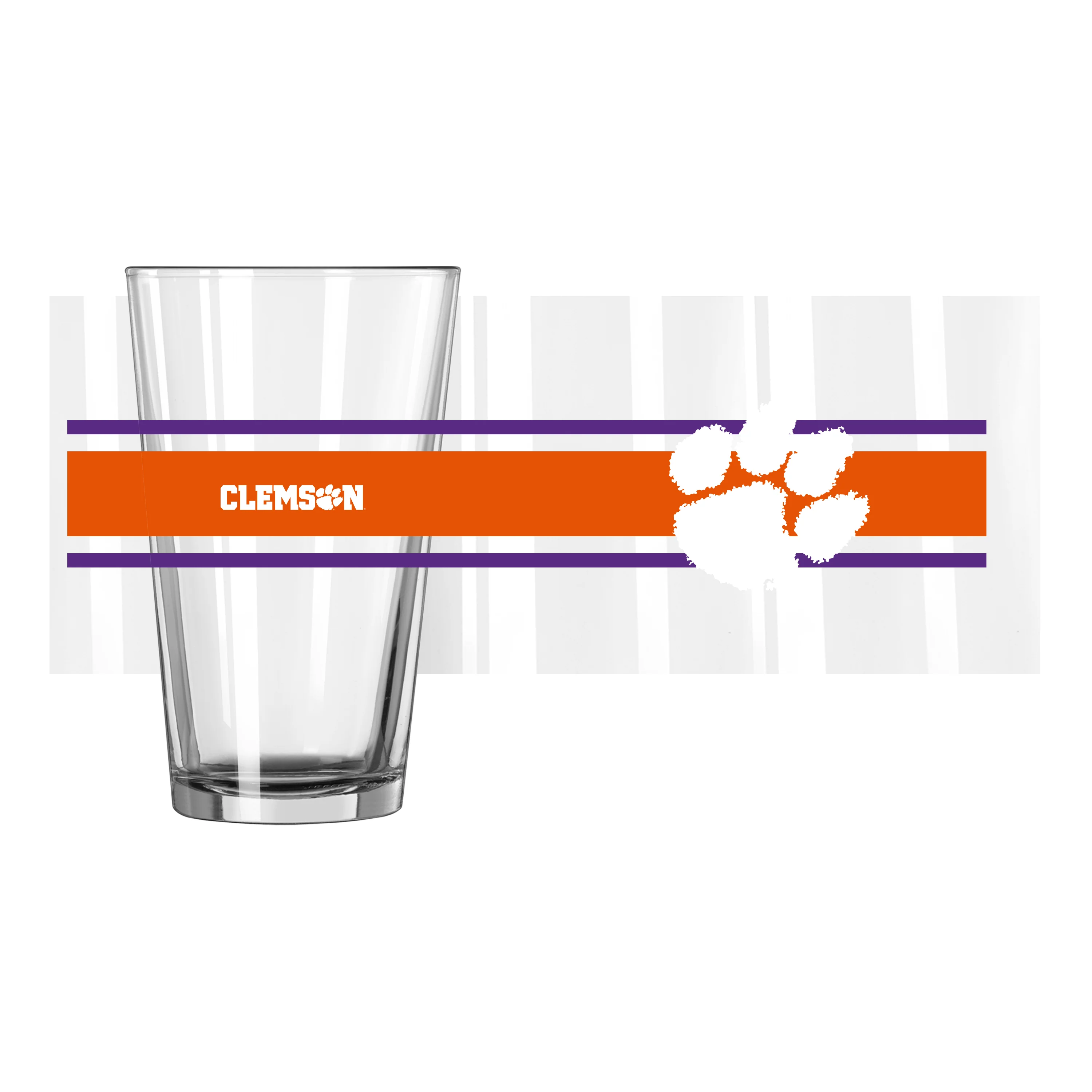 Clemson 16oz Stripe Pint Glass - Image 3