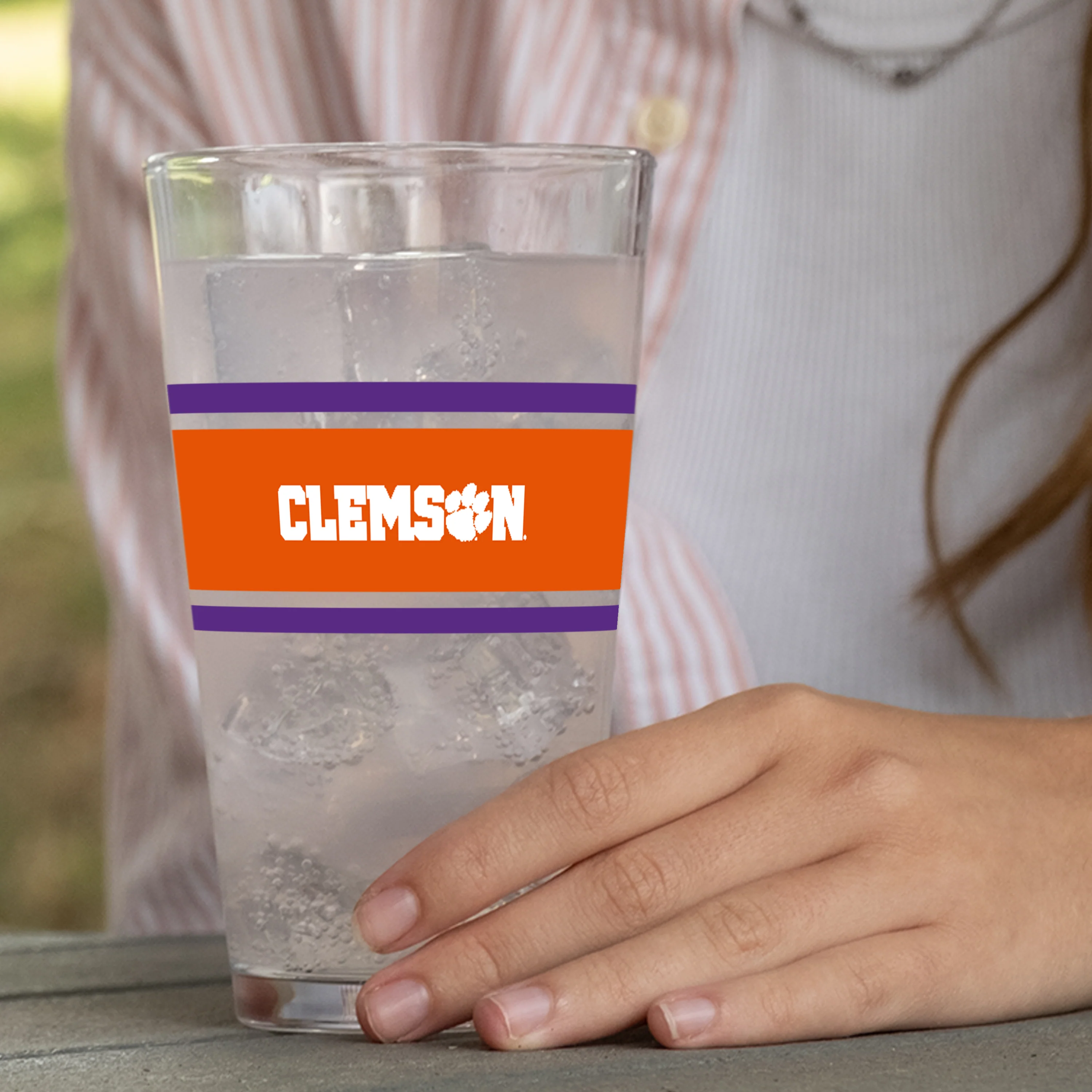 Clemson 16oz Stripe Pint Glass - Image 6