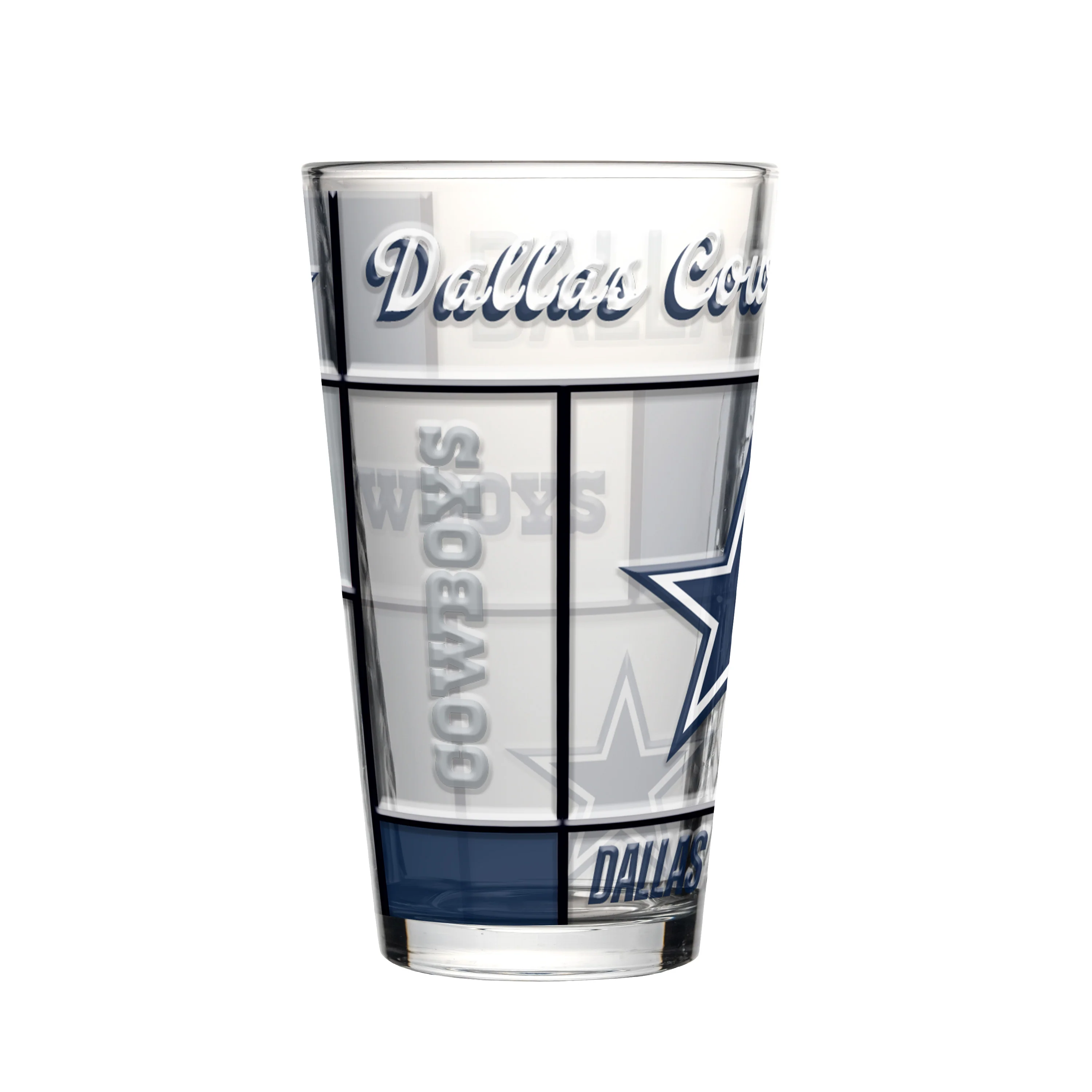 Dallas Cowboys 16oz Quilted Stained Pint Glass - Image 2