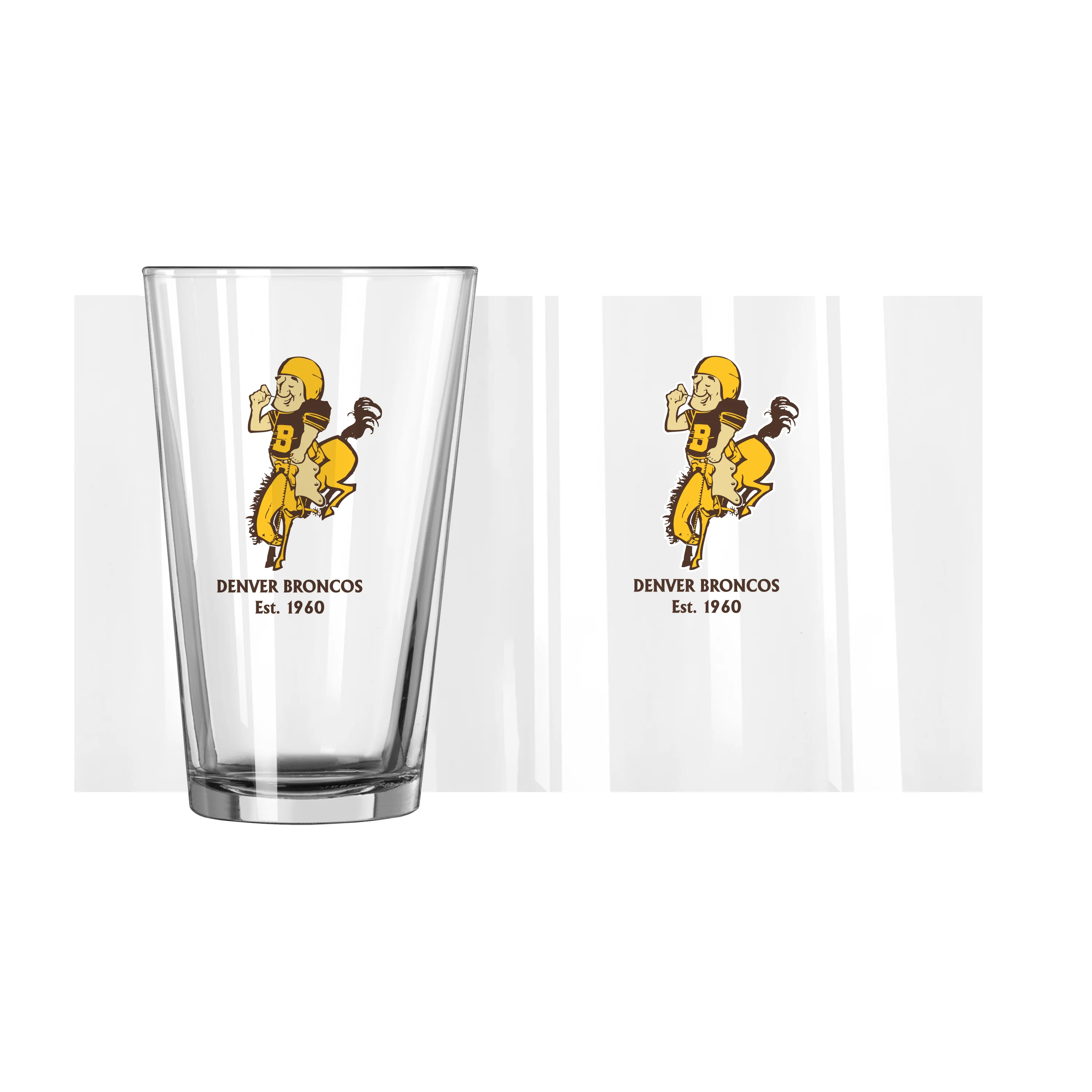 Denver Broncos 16oz Retro Pint Glass - Image 2