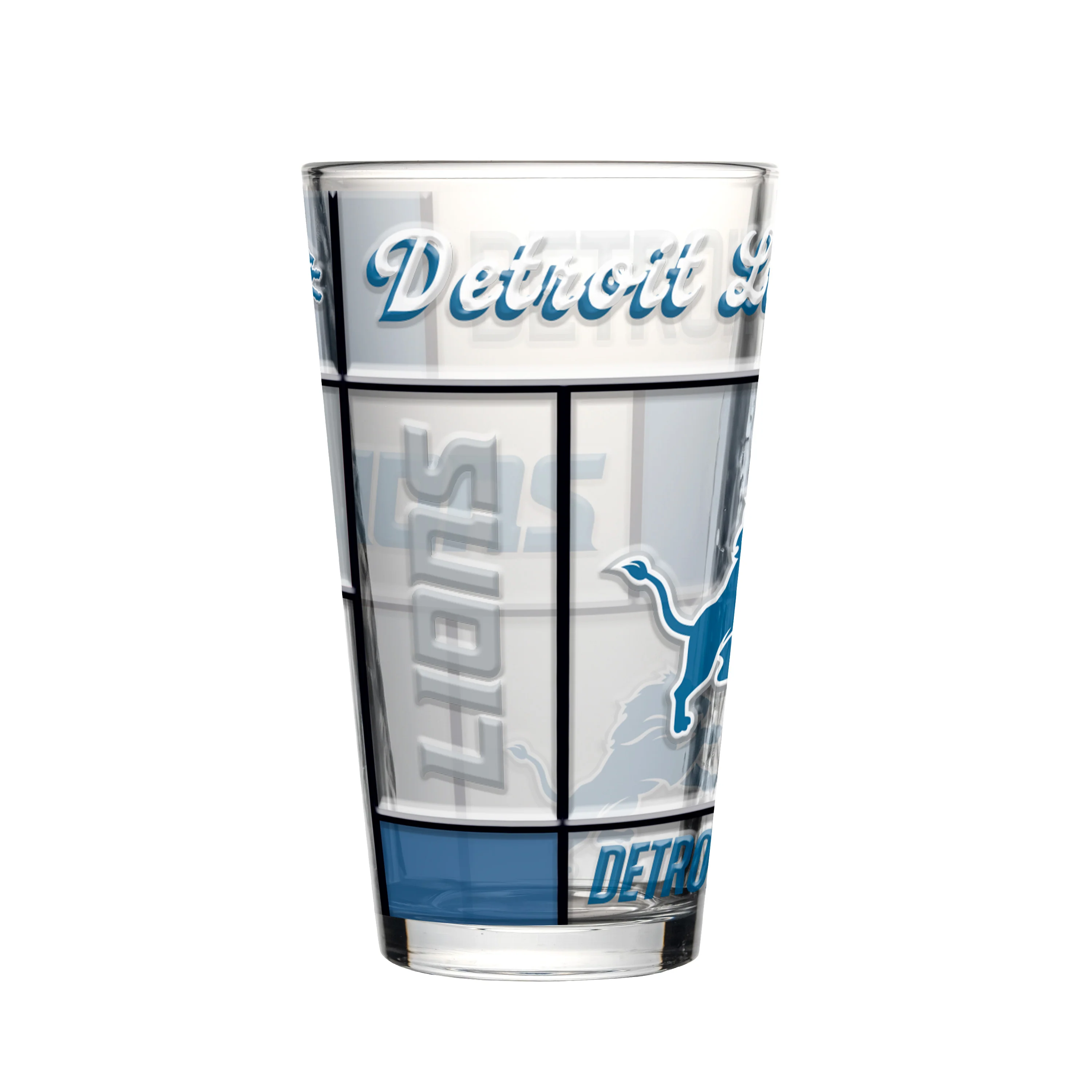 Detroit Lions 16oz Quilted Stained Pint Glass - Image 2