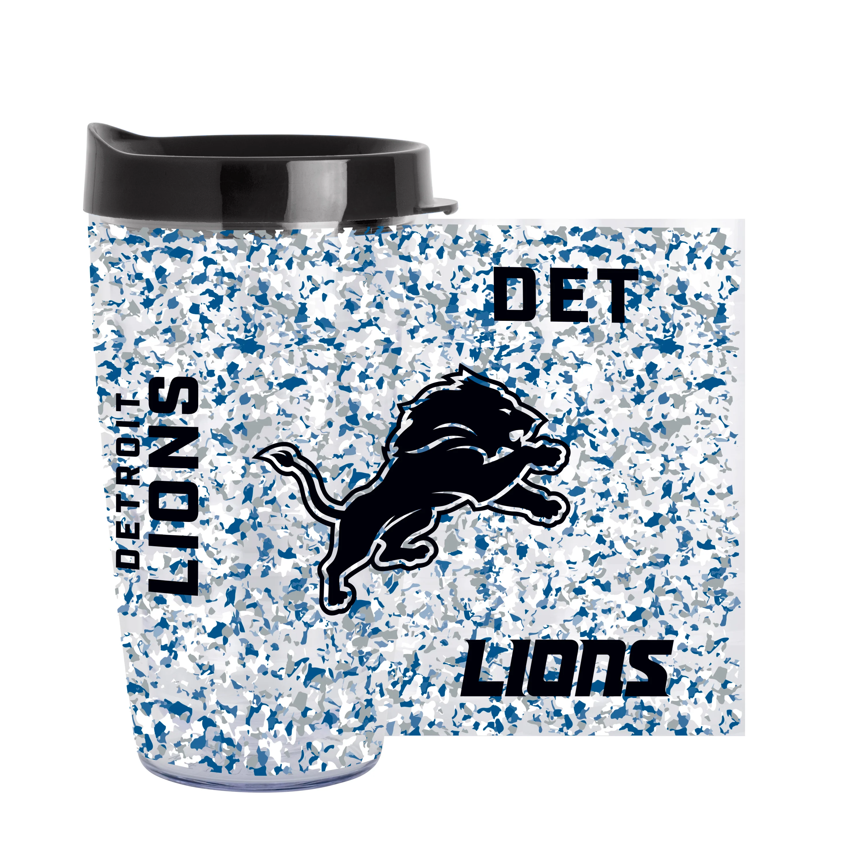 Detroit Lions 16oz Terrazzo Dbl Wall Clear Tumbler - Image 3
