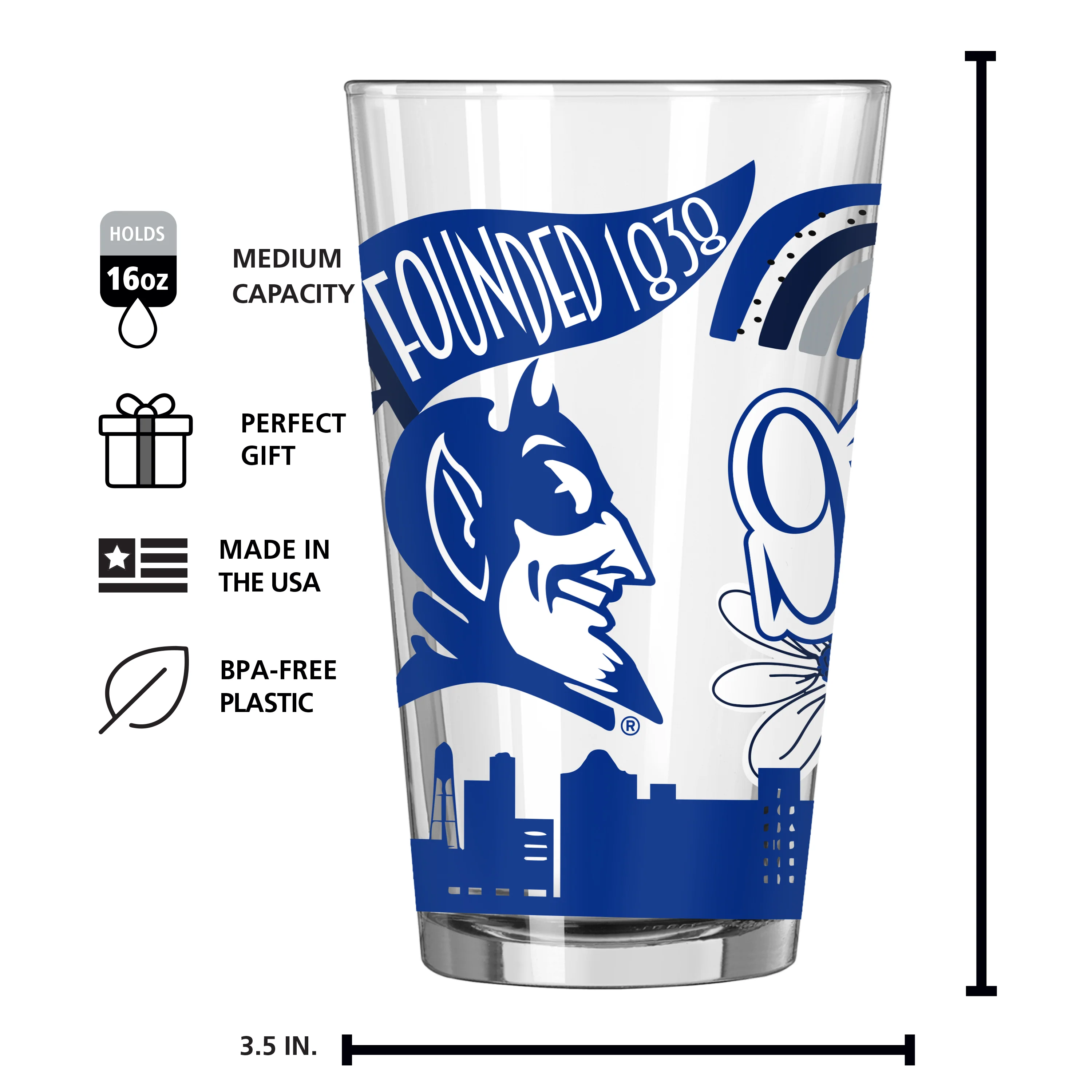 Duke 16oz Native Pint Glass - Image 4