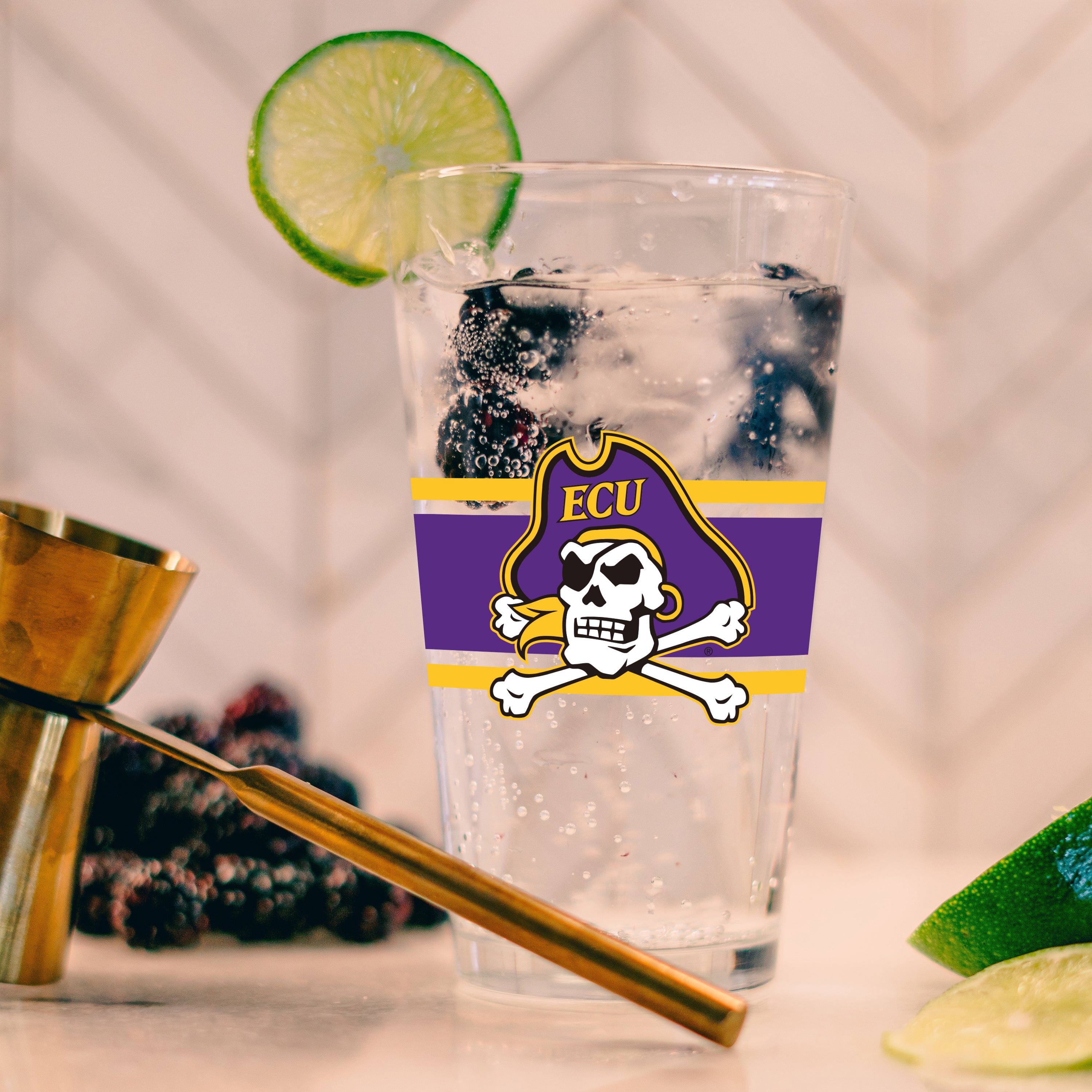 East Carolina 16oz Stripe Pint Glass - Image 5