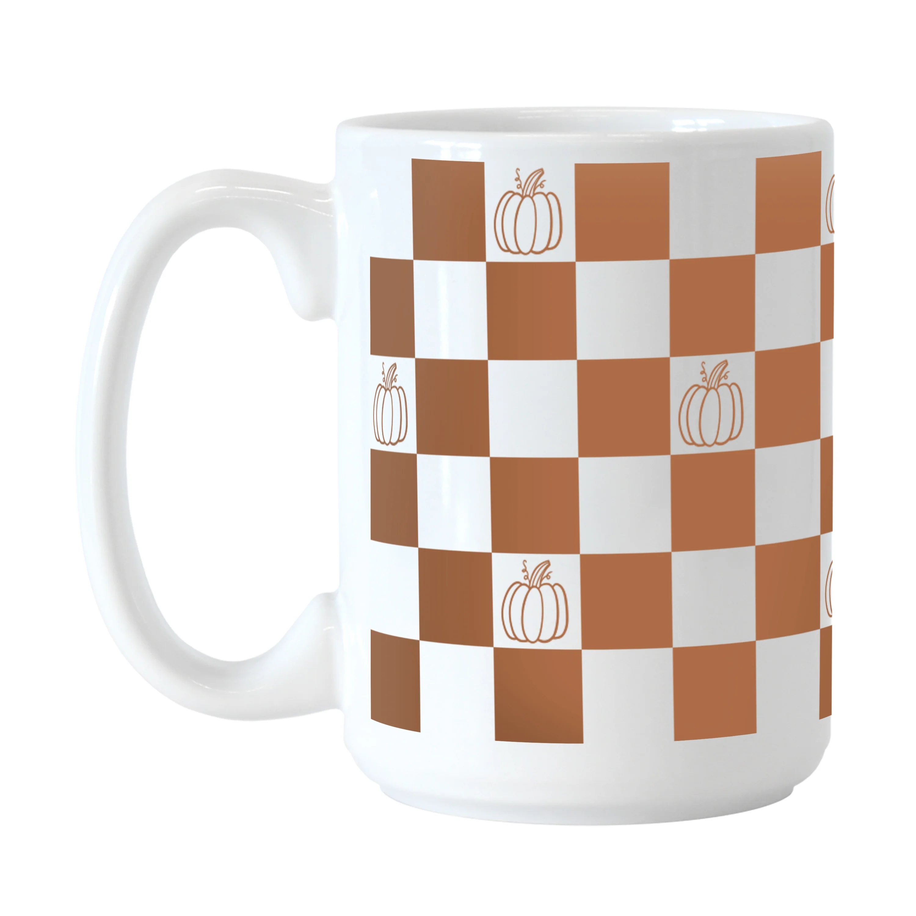Fall Checkered Pumpkin 15oz Sublimated Mug