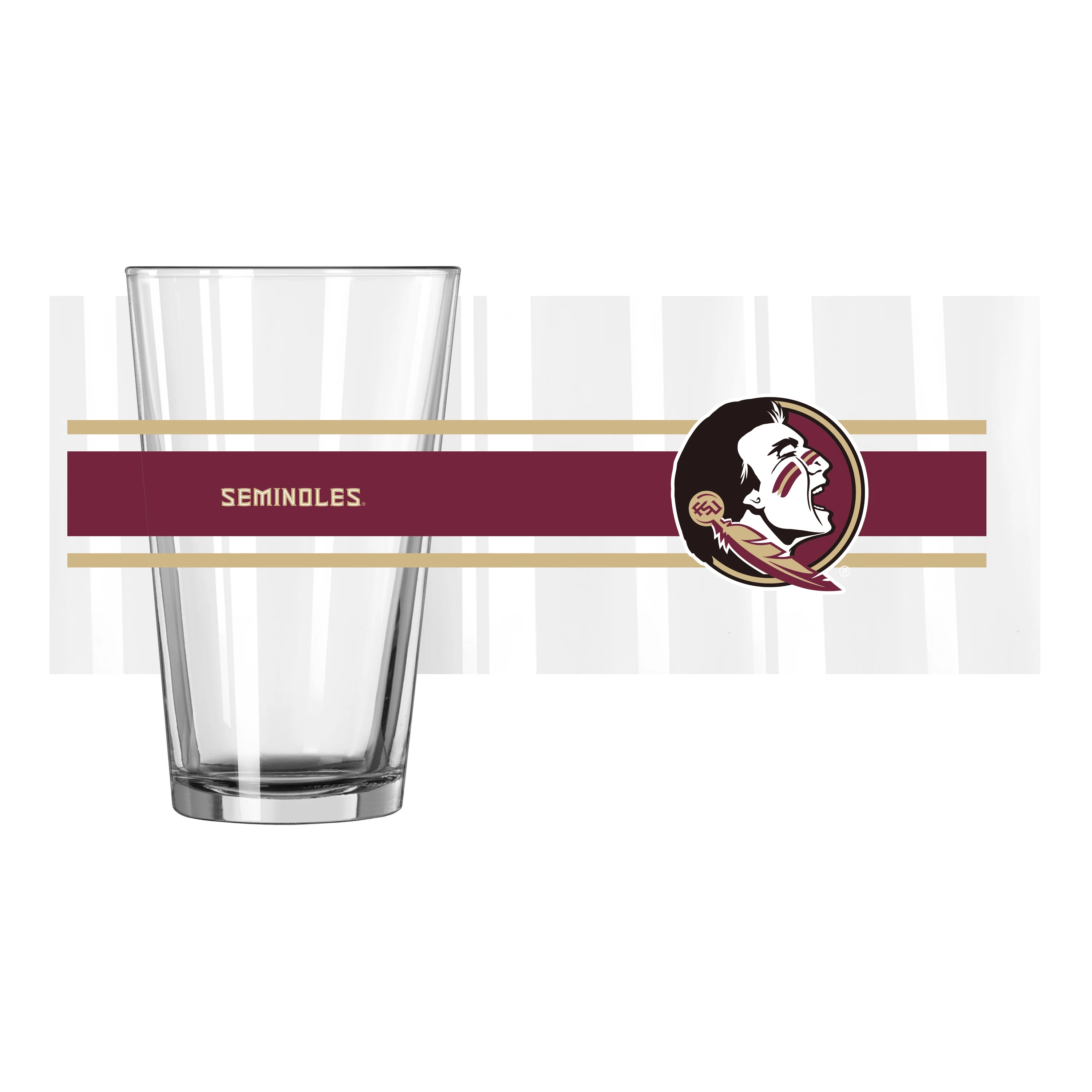 Florida State 16oz Stripe Pint Glass - Image 3