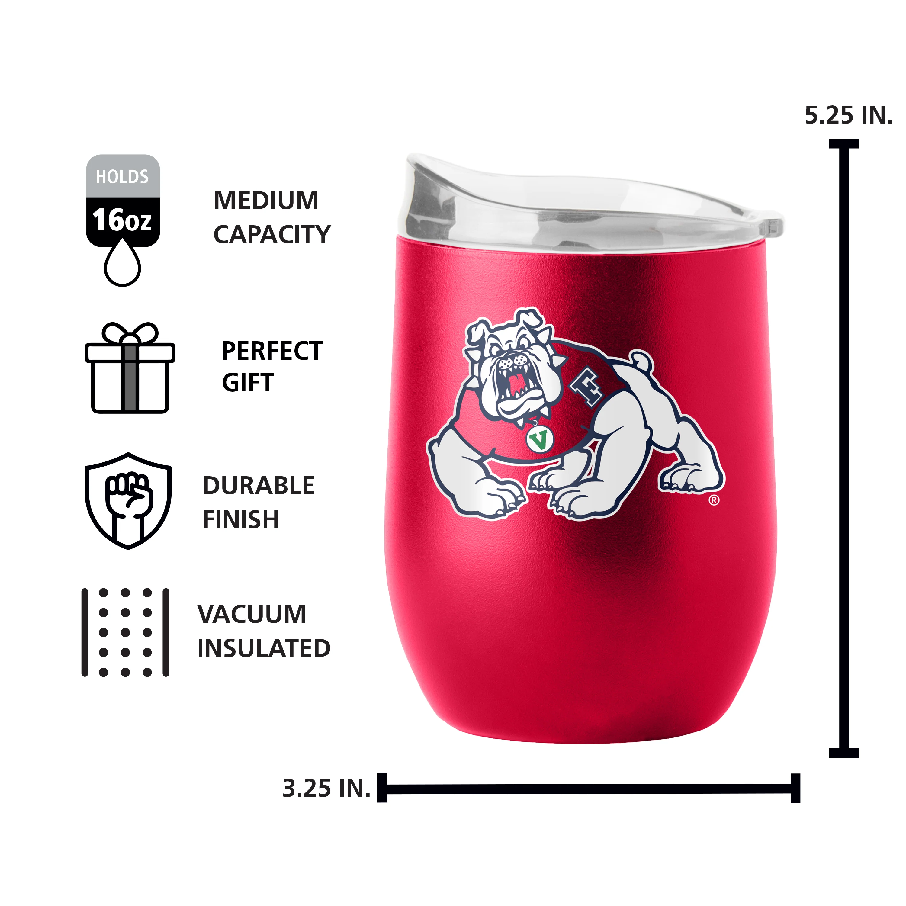 Fresno State 16oz Flipside Powder Coat Curved Bev - Image 4