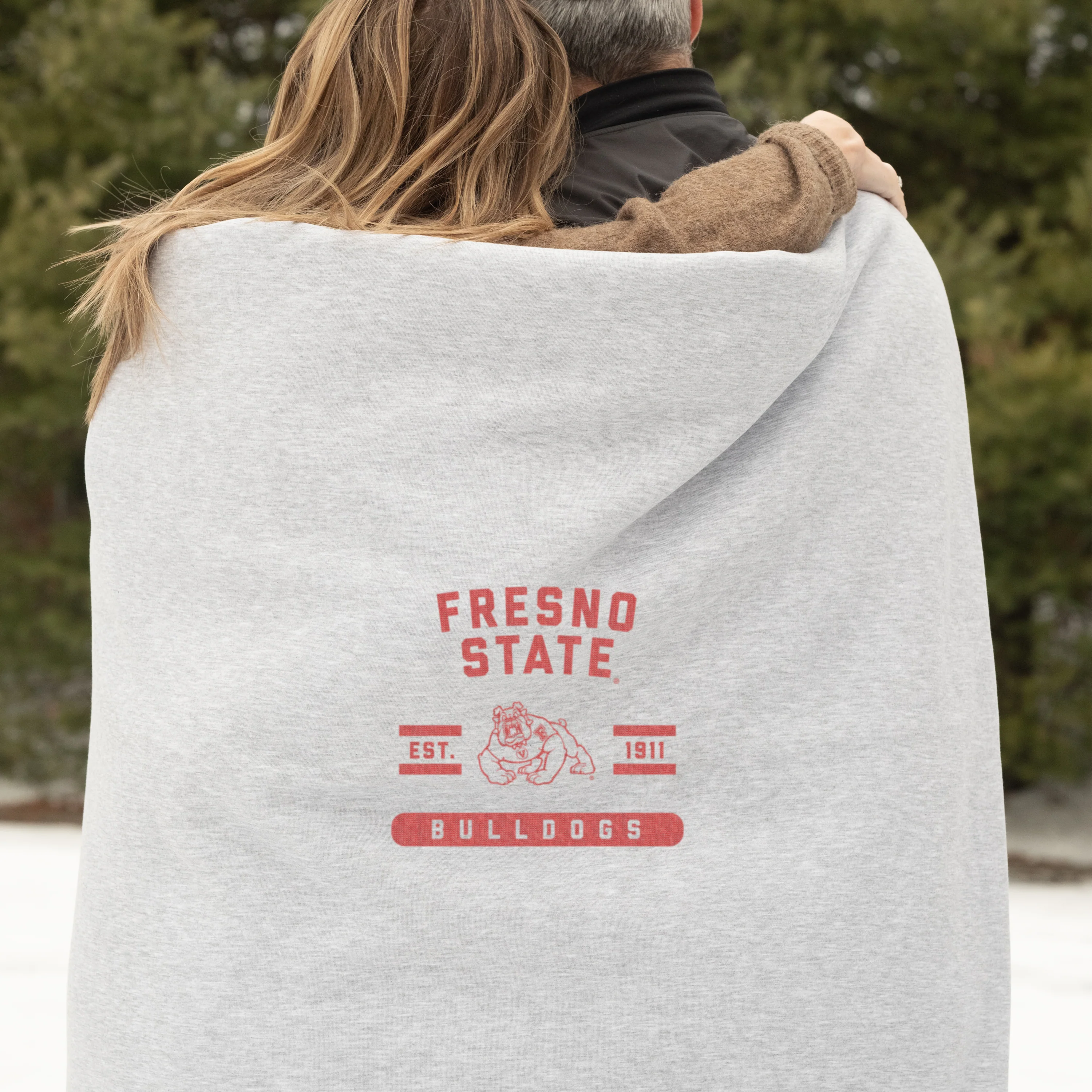 Fresno State Oatmeal Sweatshirt Blanket - Image 2