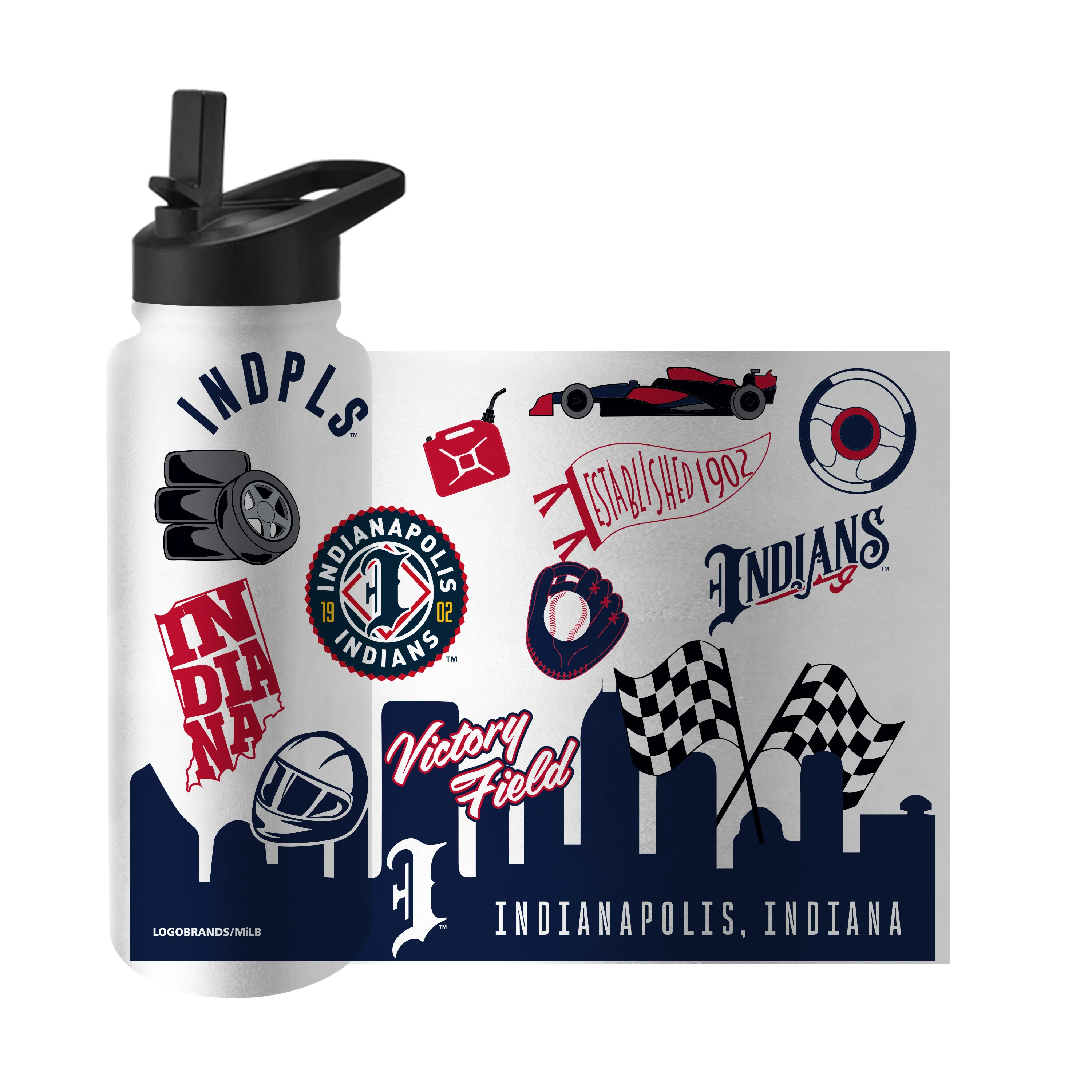 Indianapolis Indians 34oz Native Quencher Bottle - Image 3