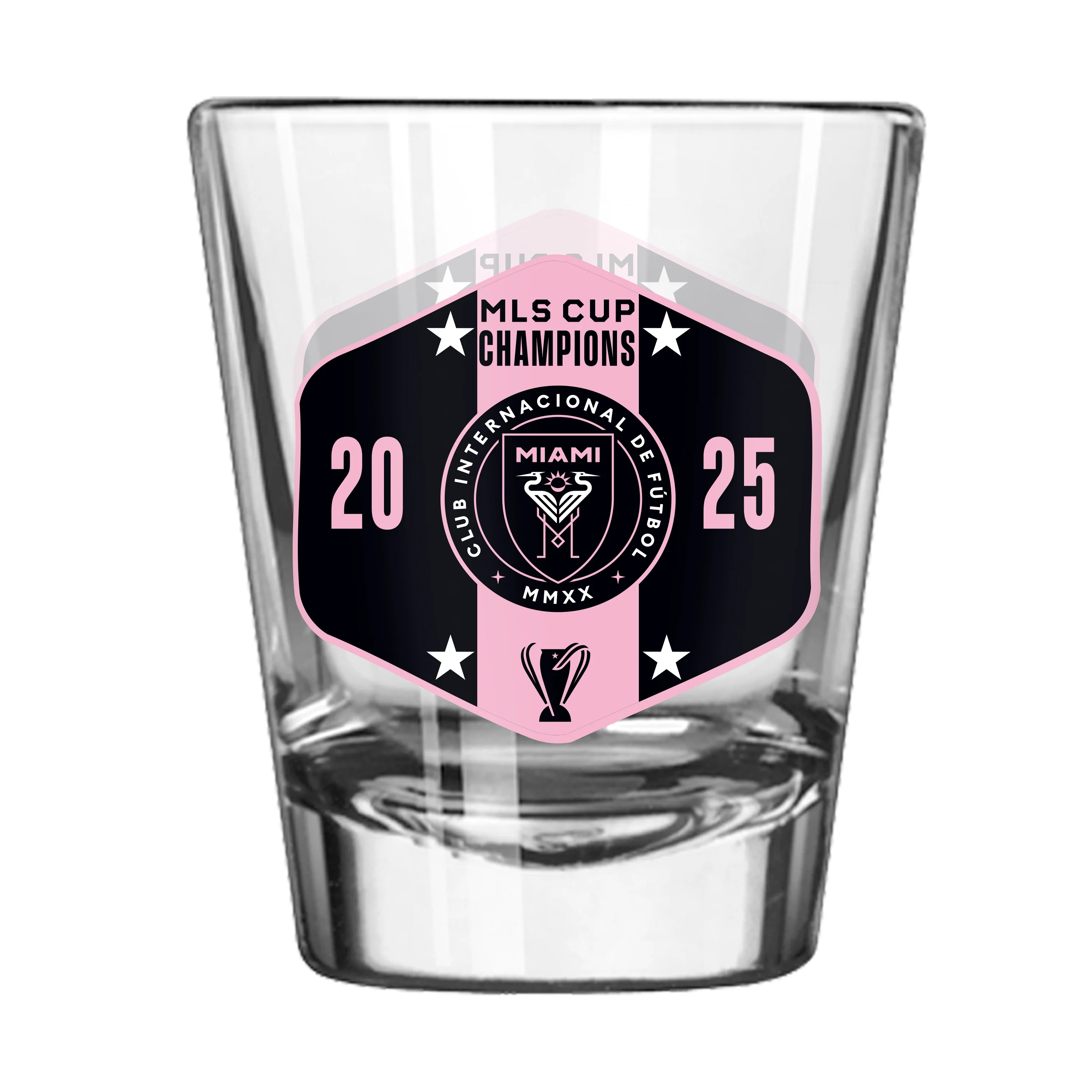 Inter Miami CF 2025 MLS Cup Champions 2oz Shot Glass