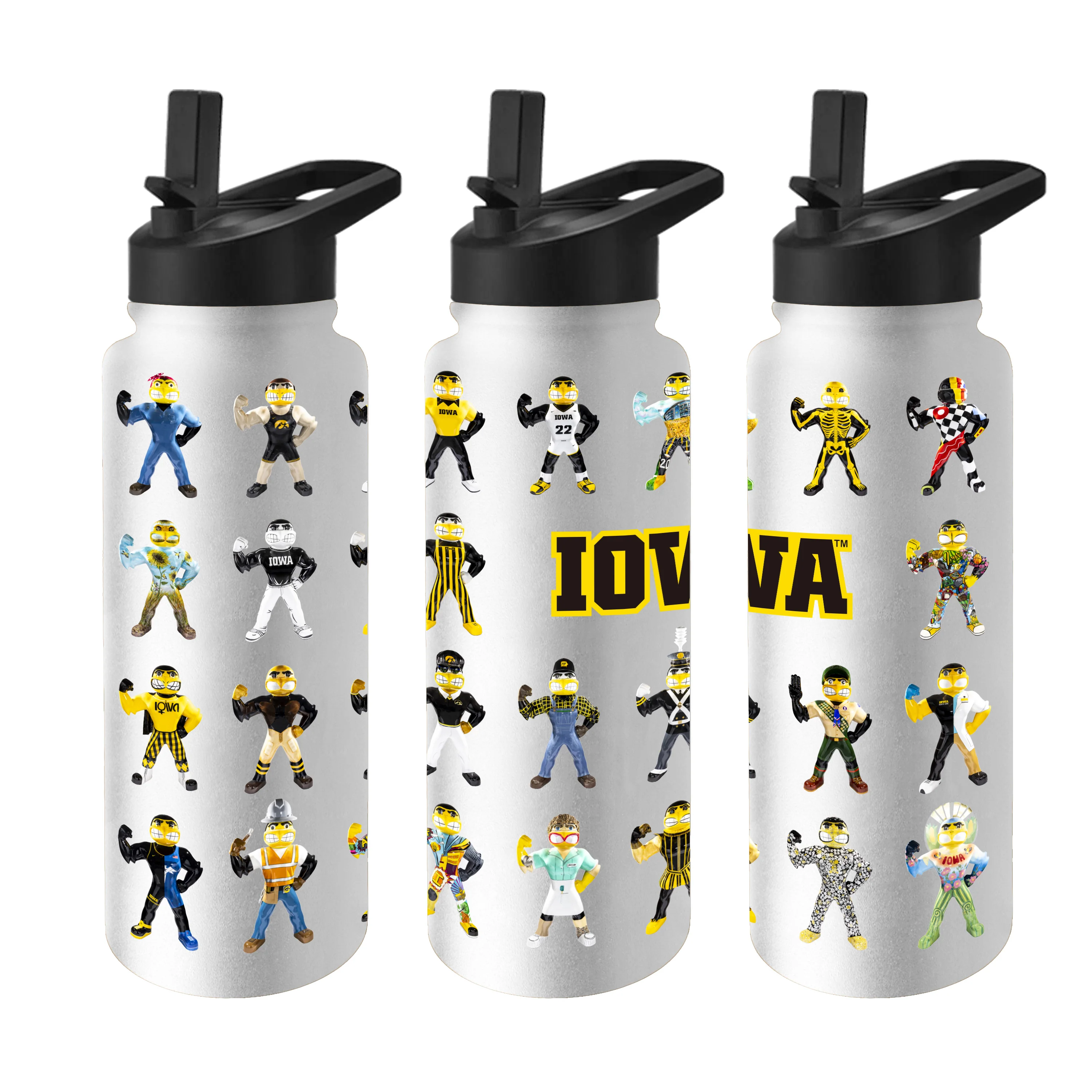 Iowa 34oz Multiple Herkys Quencher Bottle
