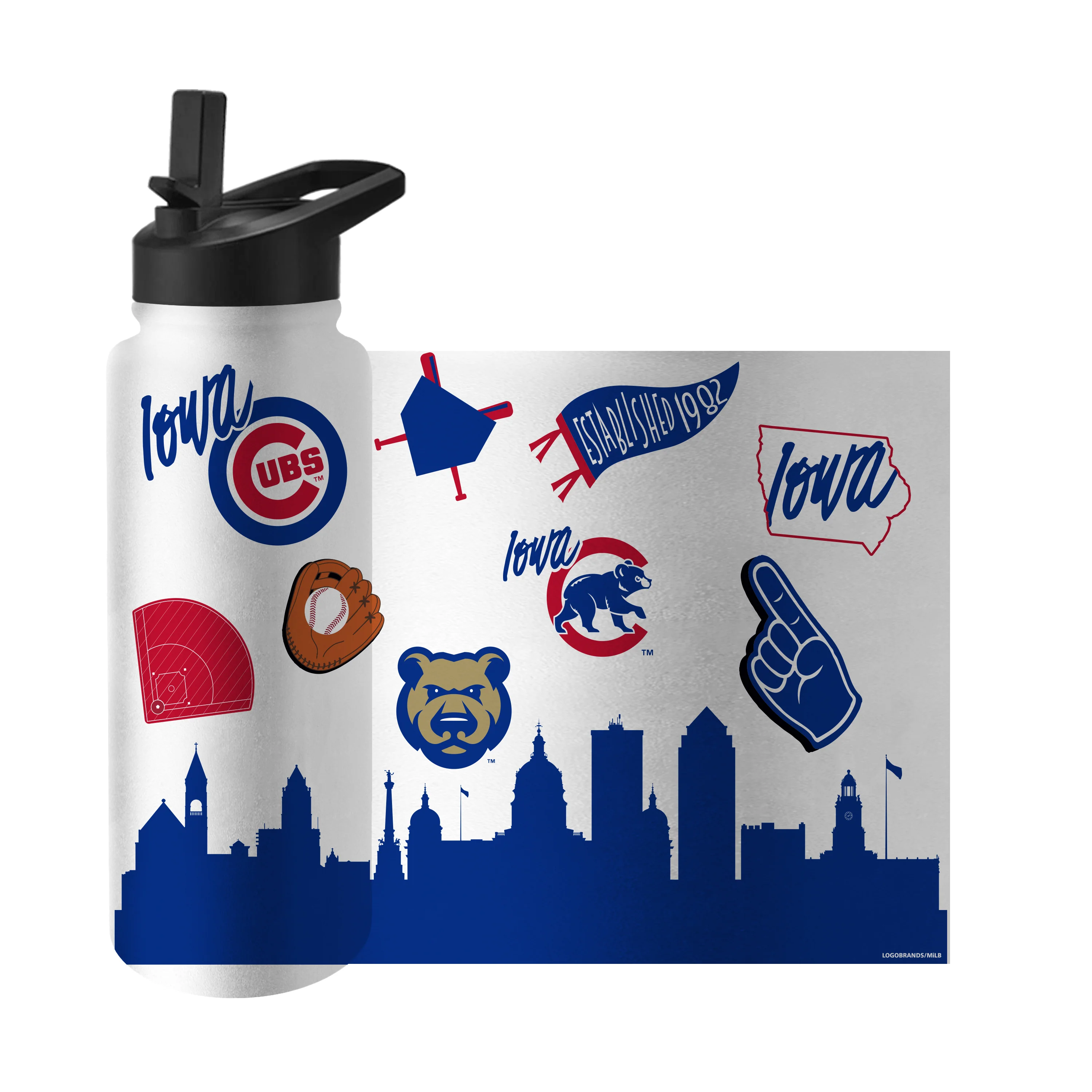 Iowa Cubs 34oz Native Quencher Bottle - Image 3