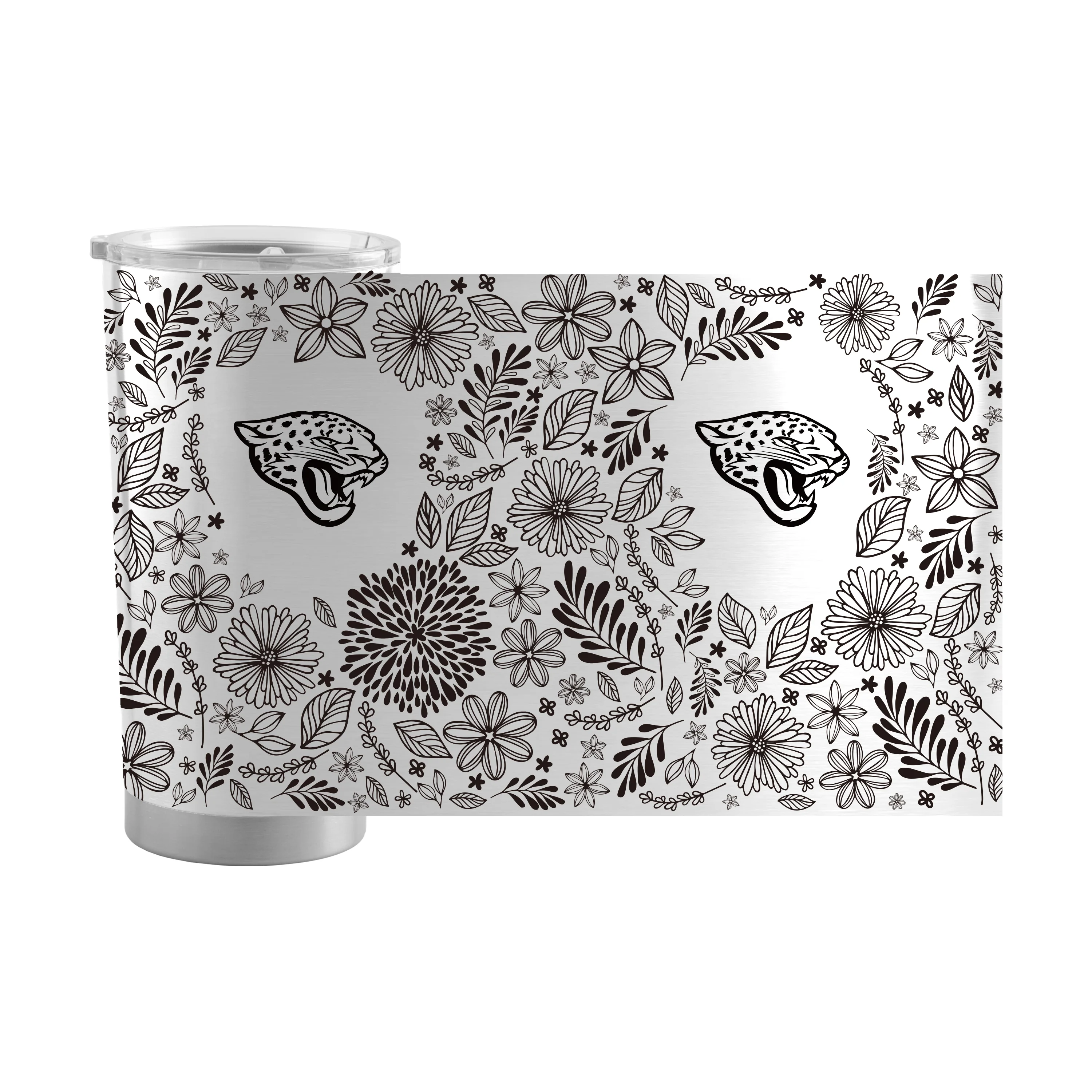 Jacksonville Jaguars 20oz Botanical Stainless Steel Tumbler - Image 2