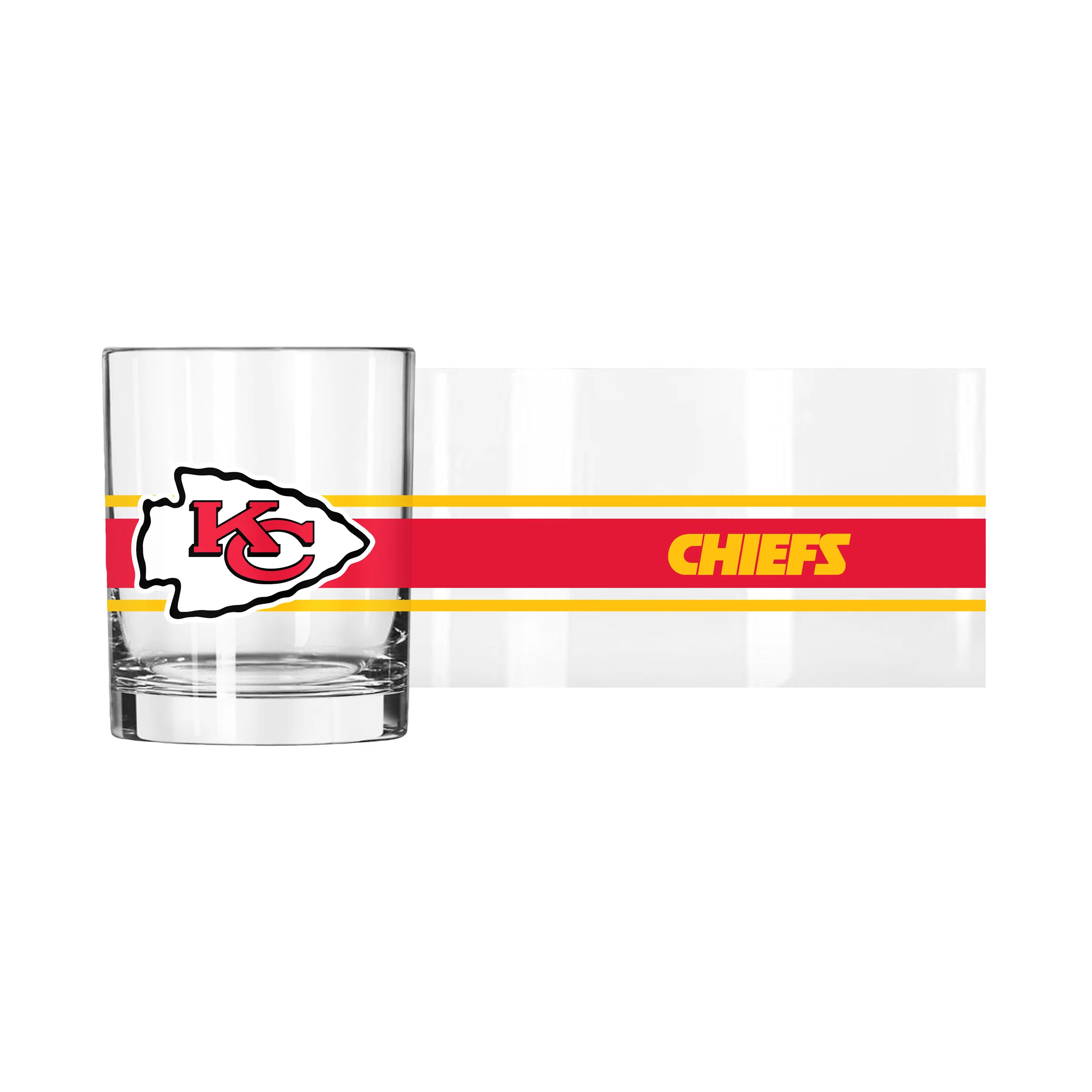 Kansas City Chiefs 14oz Stripe Rock Glass - Image 2
