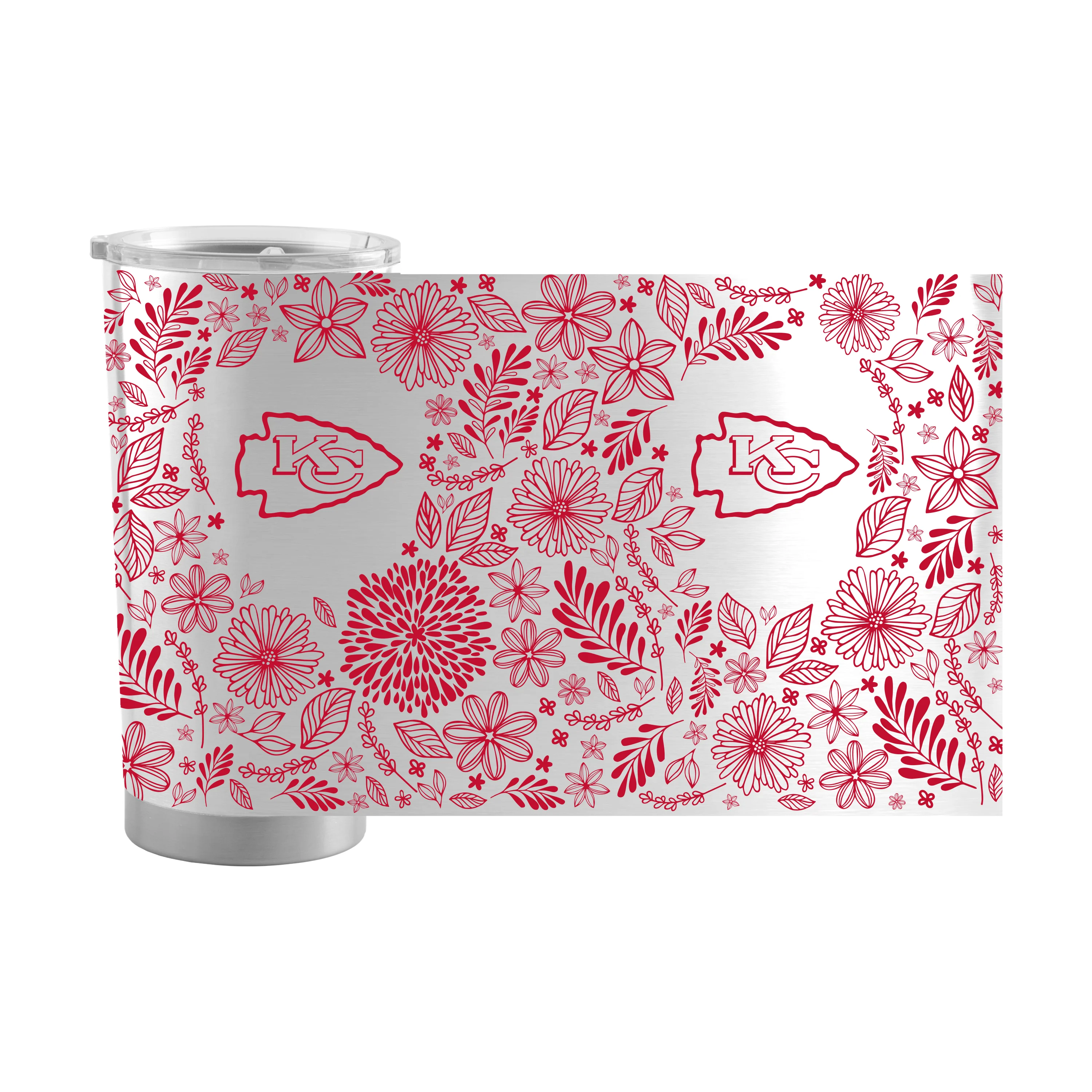 Kansas City Chiefs 20oz Botanical Stainless Steel Tumbler - Image 2