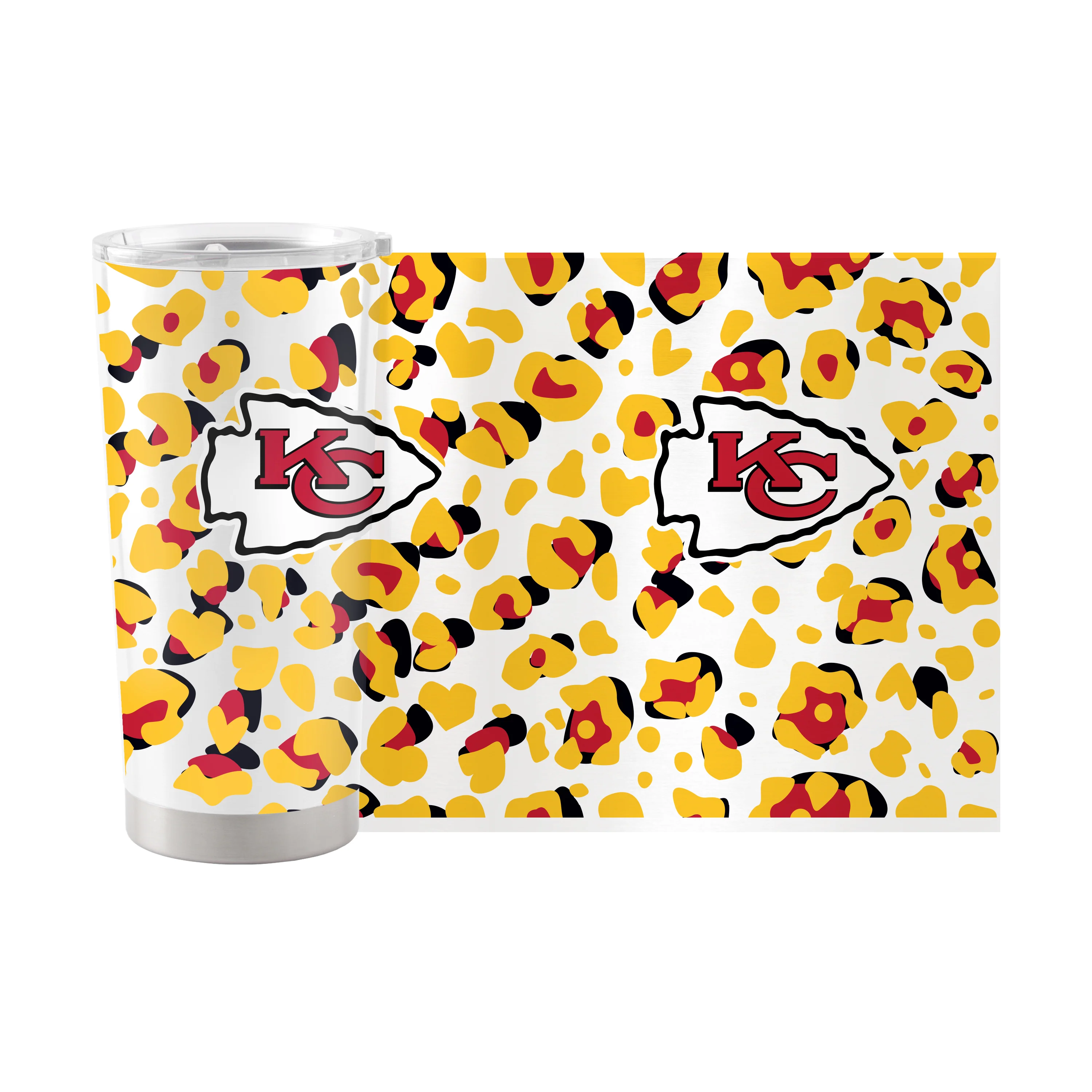 Kansas City Chiefs 20oz Leopard Stainless Steel Tumbler - Image 2