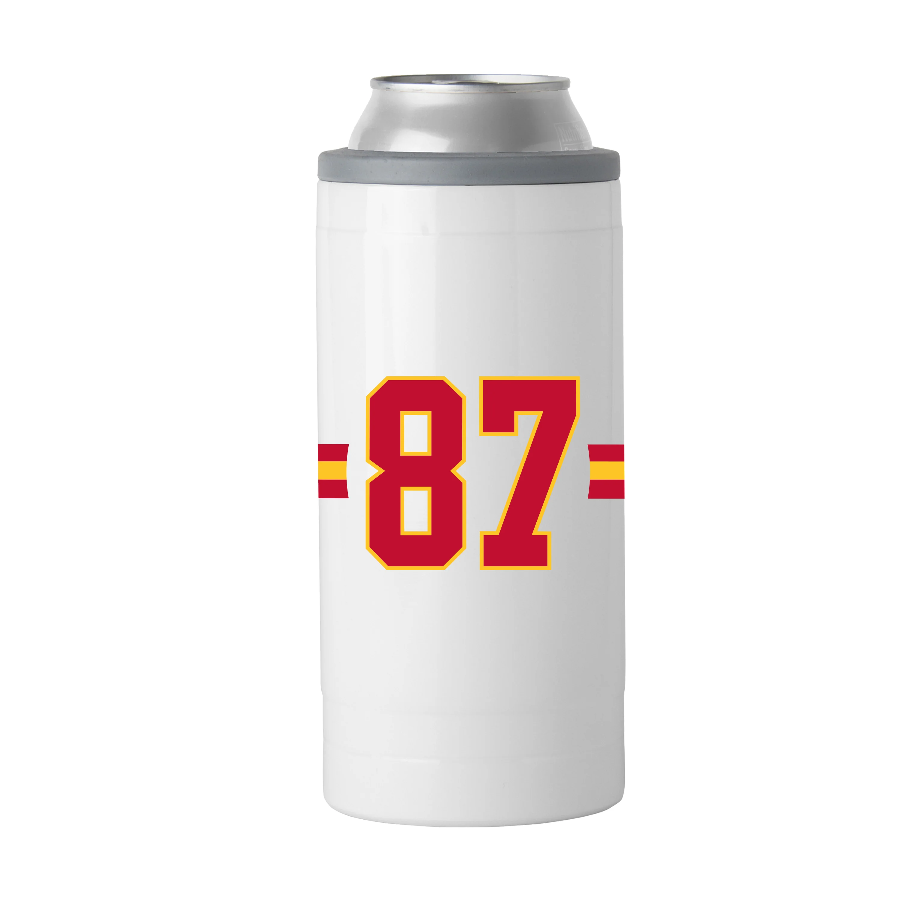 Kansas City Chiefs Travis Kelce 12oz Stripe Slim Can Coolie - Image 2