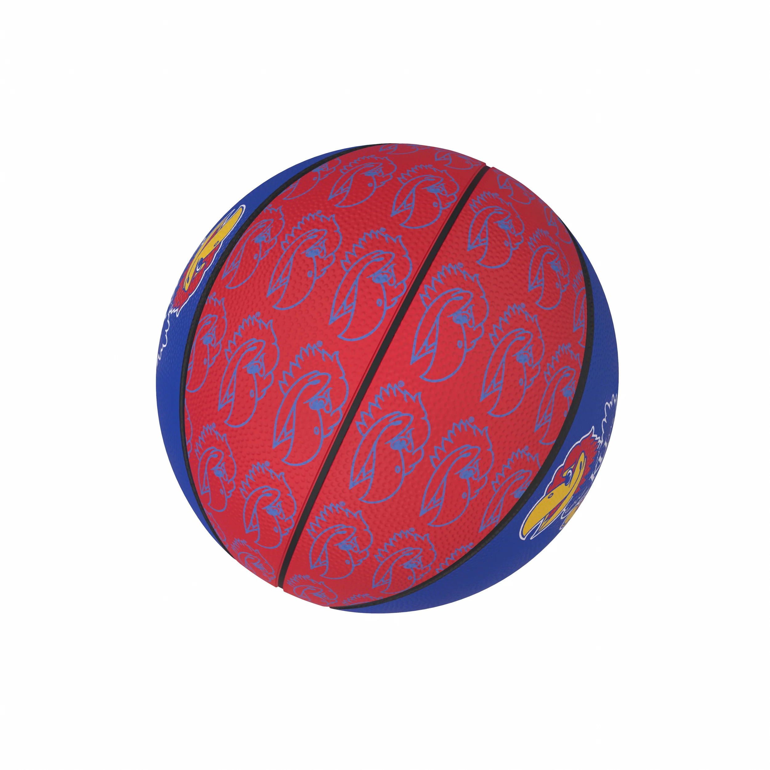 Kansas Repeating Logo Mini-Size Rubber Basketball - Image 4