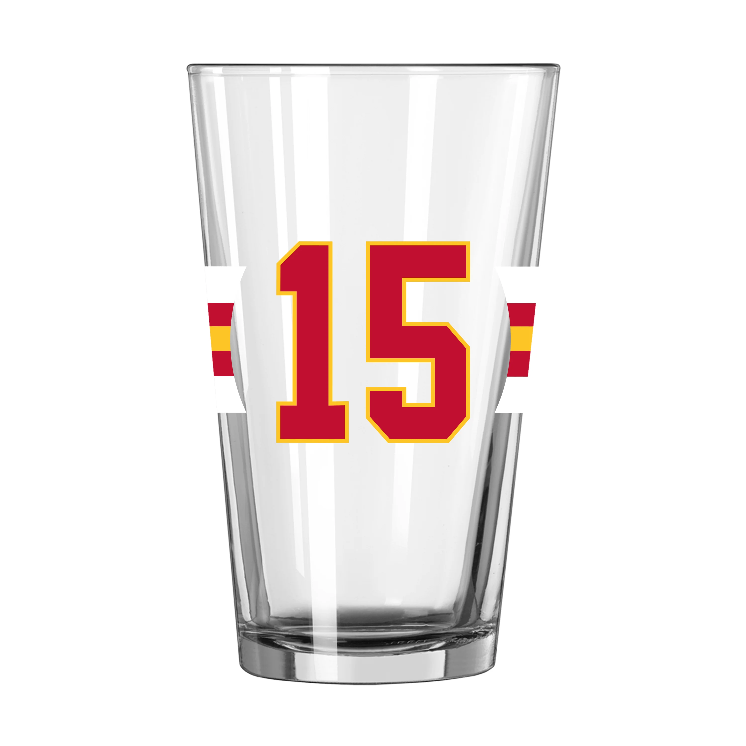 KC Chiefs Patrick Mahomes 16oz Stripe Pint Glass