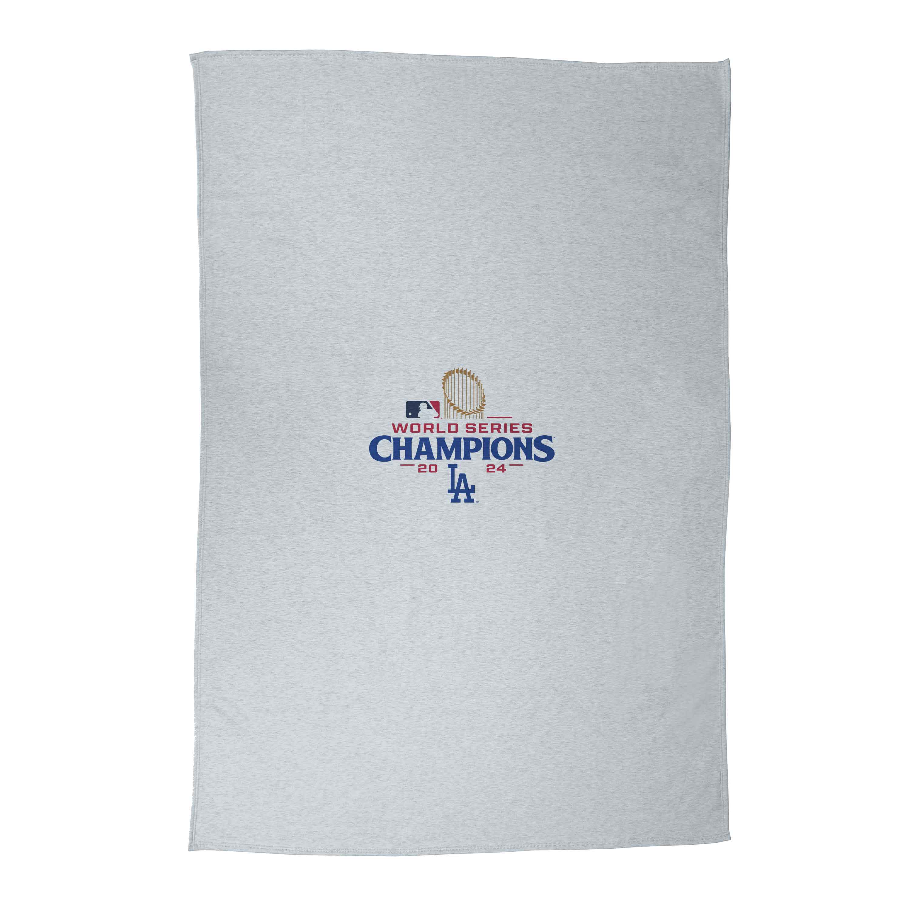 LA Dodgers 2024 World Series Champs Athletic Gray Sublimated Sweatshirt Blanket