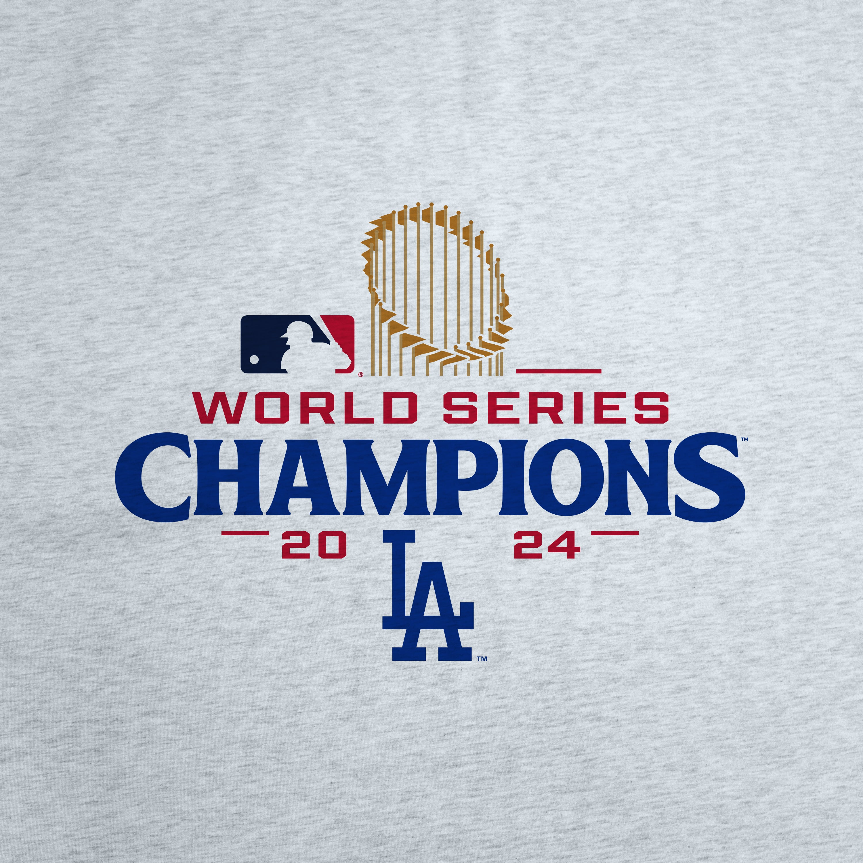 LA Dodgers 2024 World Series Champs Athletic Gray Sublimated Sweatshirt Blanket - Image 2