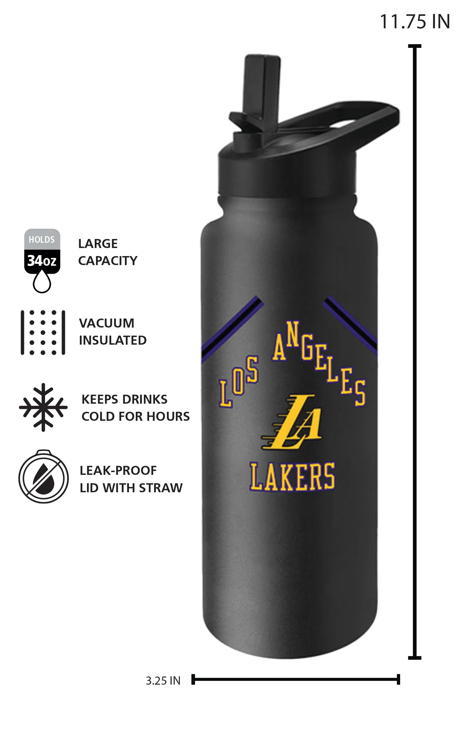 LA Lakers 34oz City Edition 2026 Quencher Bottle - Image 6