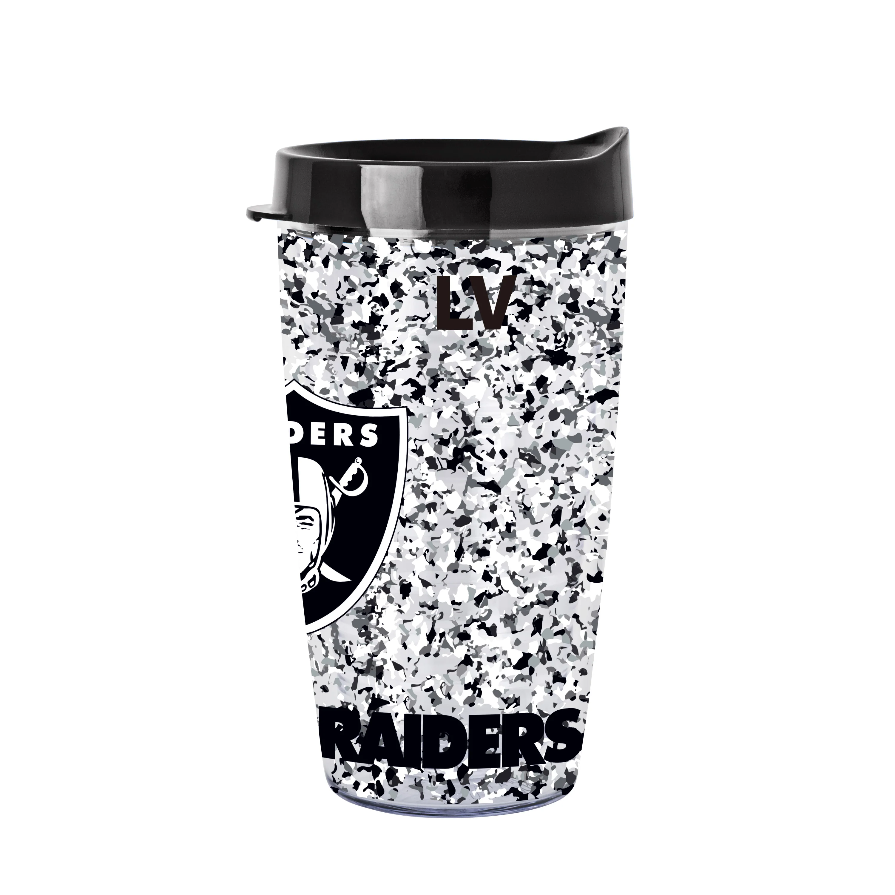 Las Vegas Raiders 16oz Terrazzo Dbl Wall Clear Tumbler - Image 2
