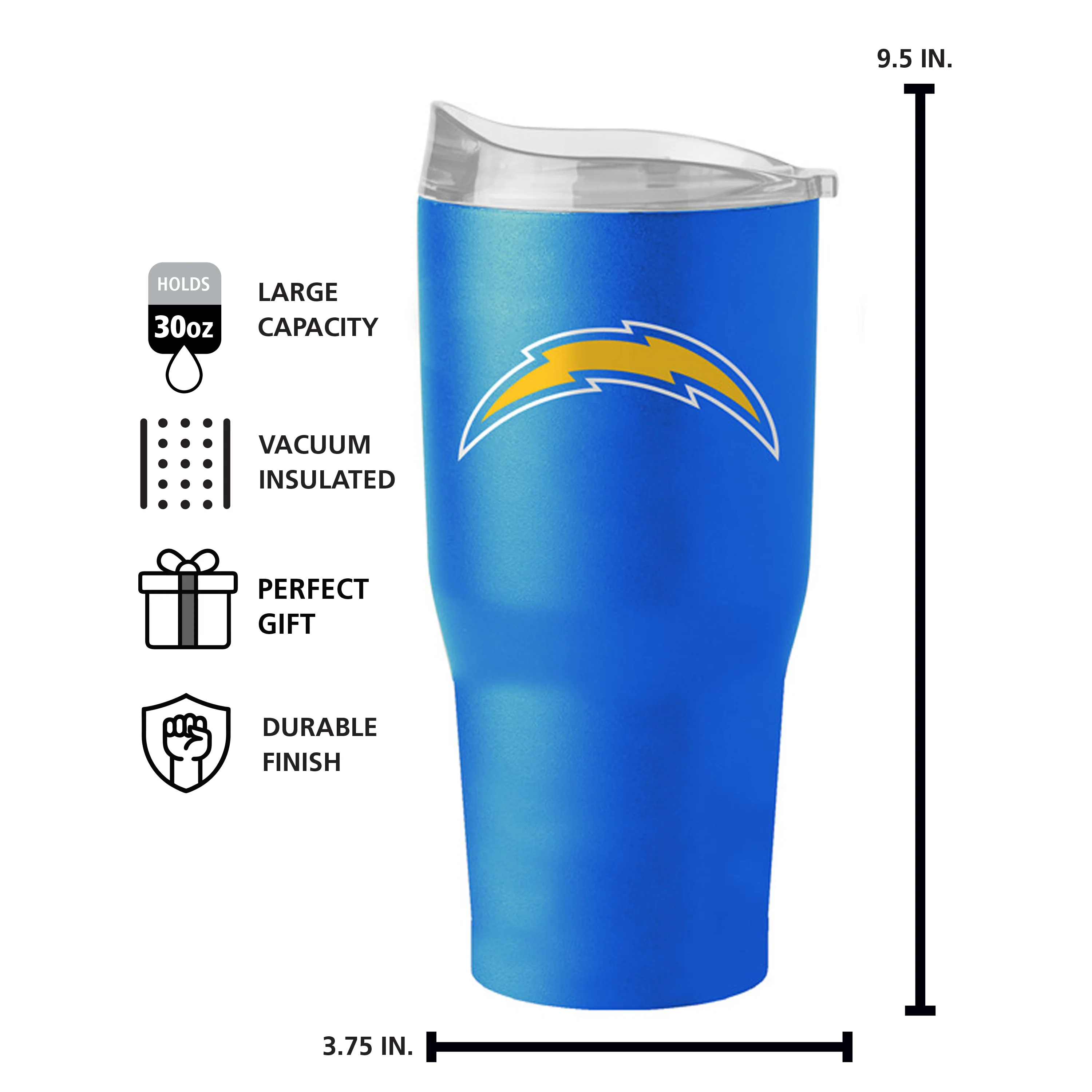 Los Angeles Chargers 30oz Flipside Powder Coat Tumbler - Image 6