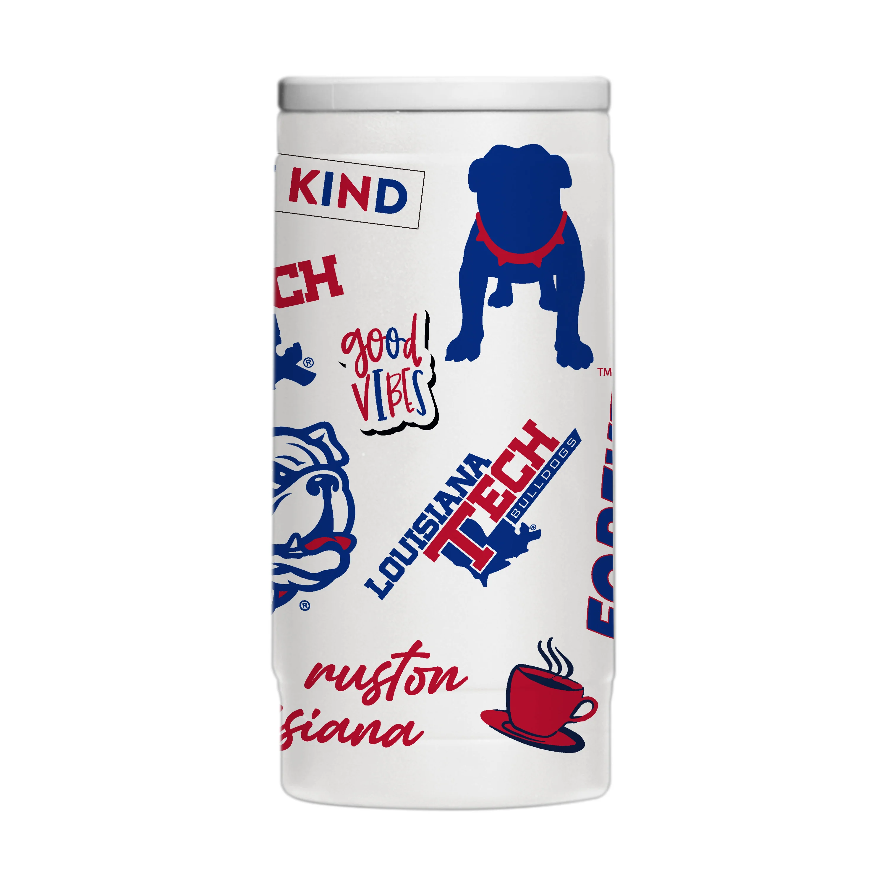 Louisiana Tech 12oz Native Powdercoat SlimCan Coolie - Image 2