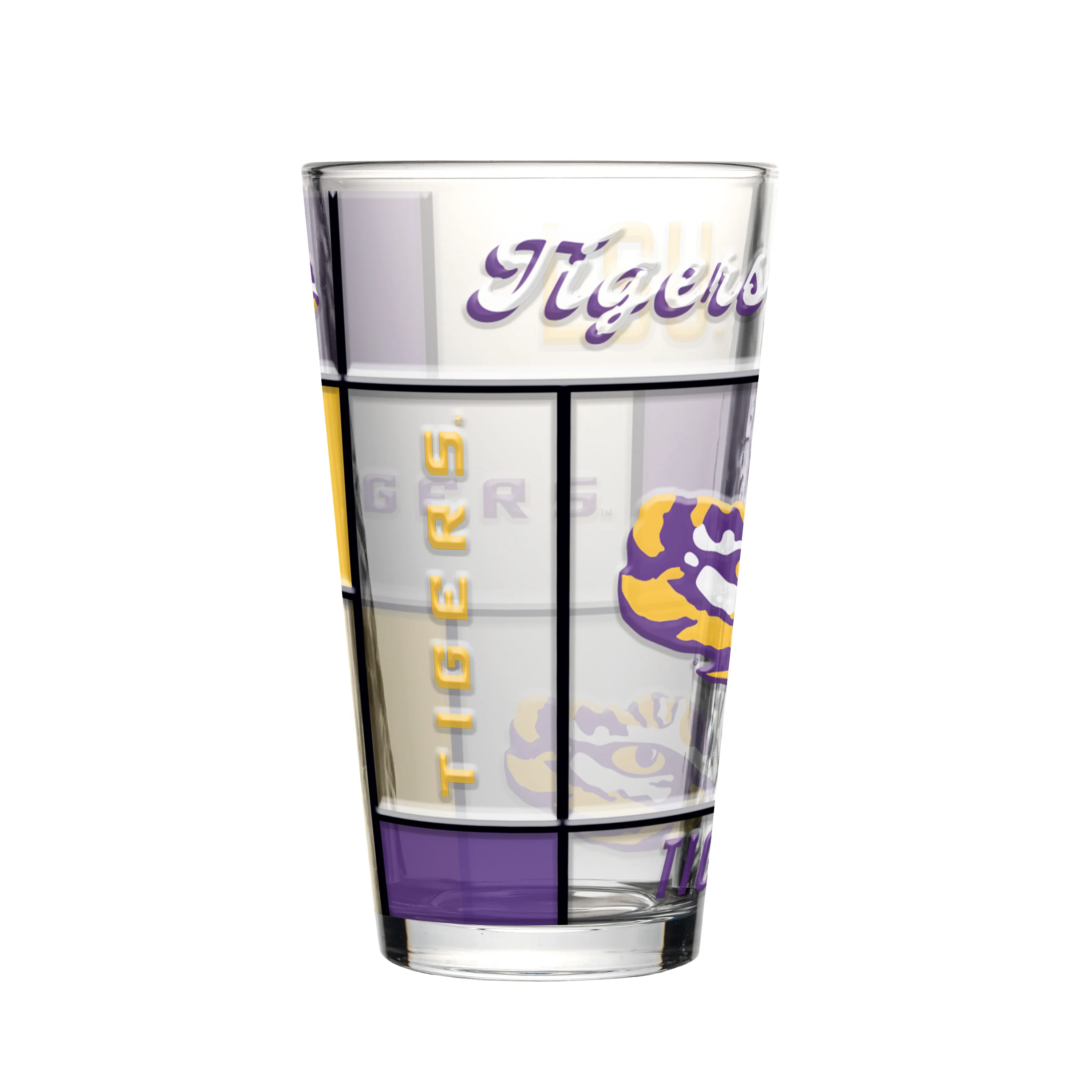 LSU 16oz Quilted Stained Pint Glass - Image 2