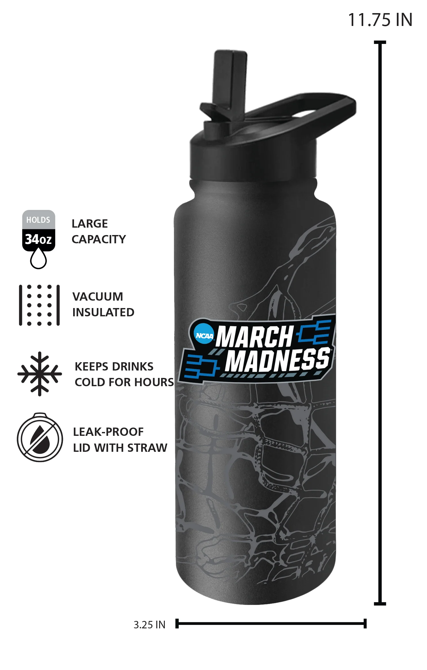 March Madness 34oz Full Wrap Quencher Bottle - Image 5