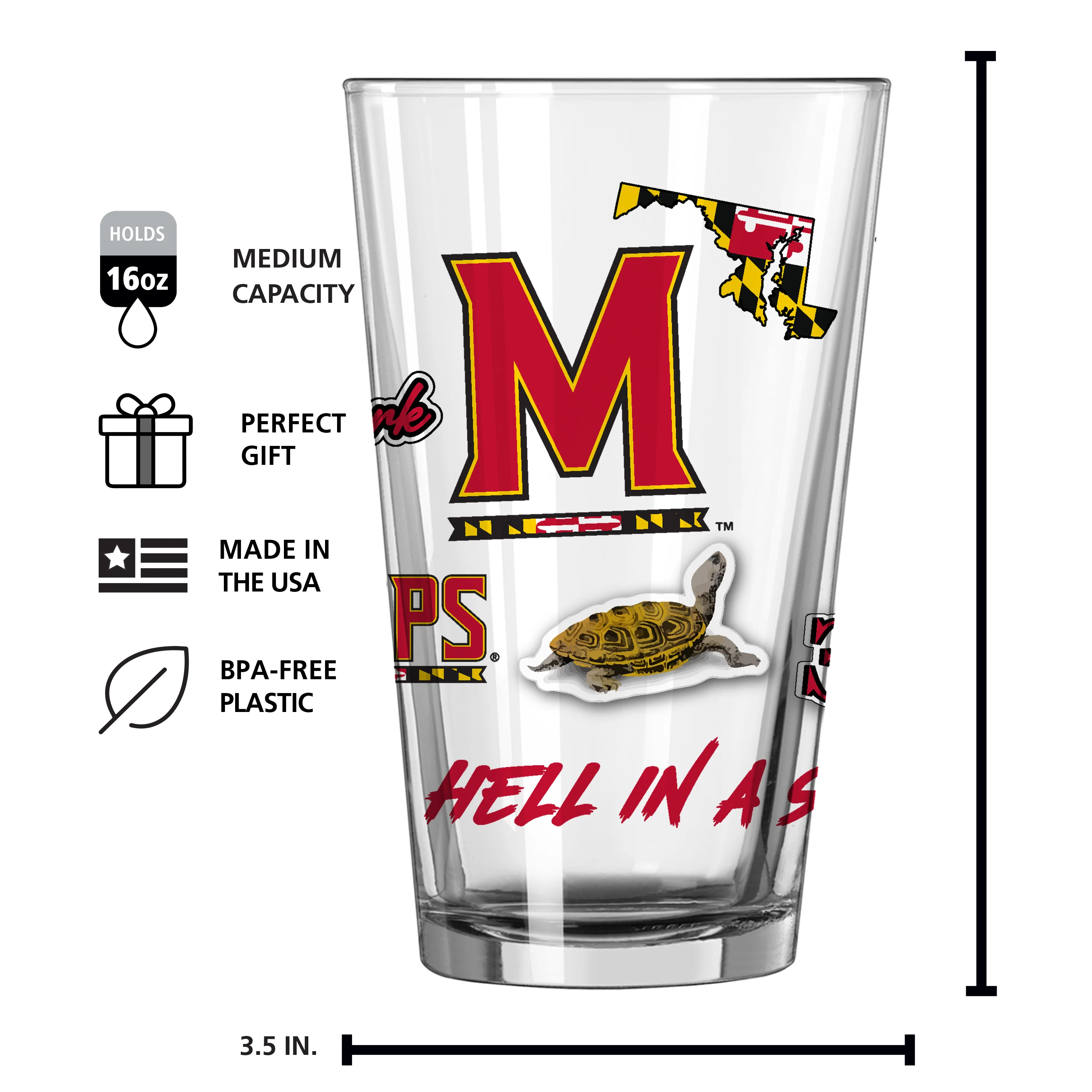 Maryland 16oz Native Pint Glass - Image 7