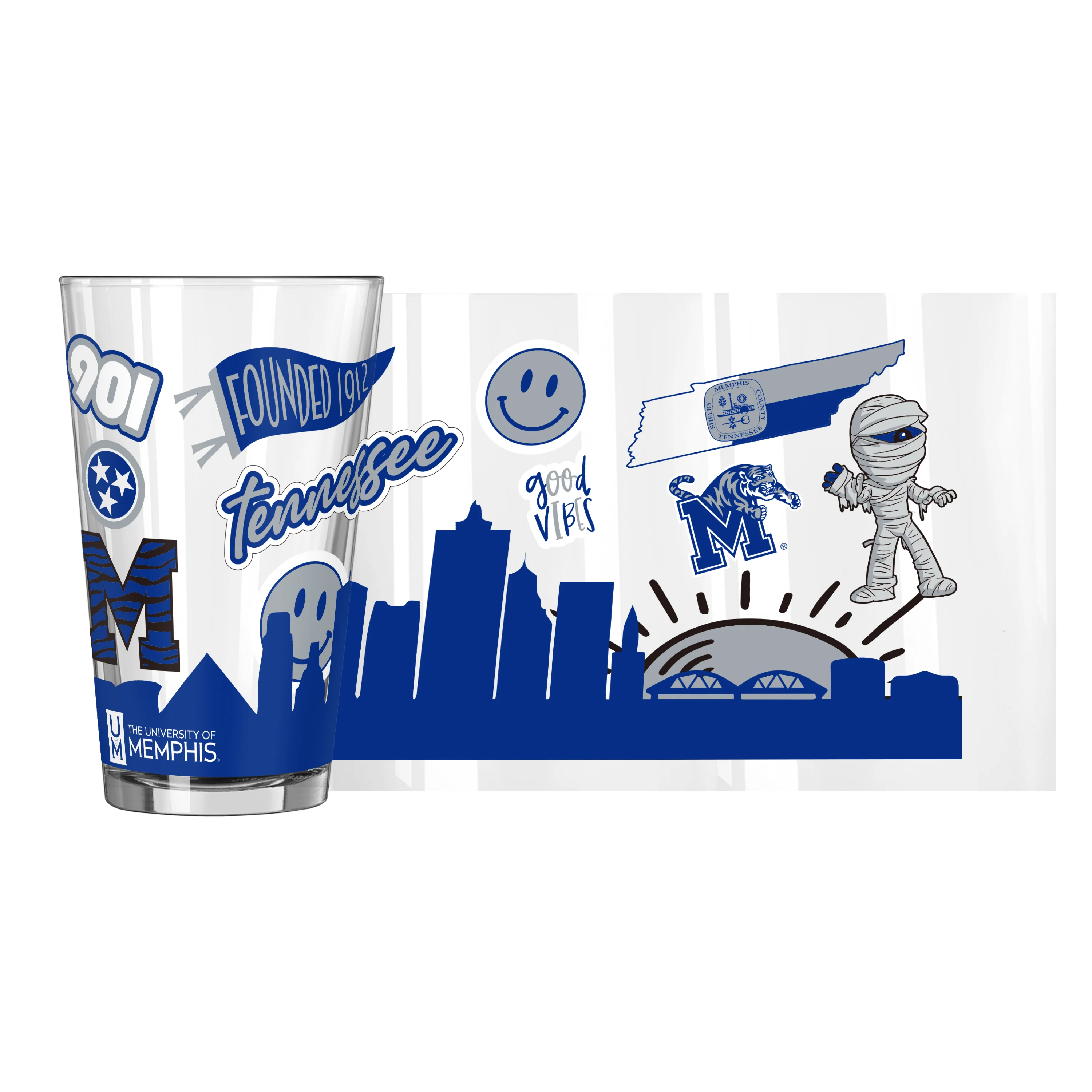 Memphis 16oz Native Pint Glass - Image 3