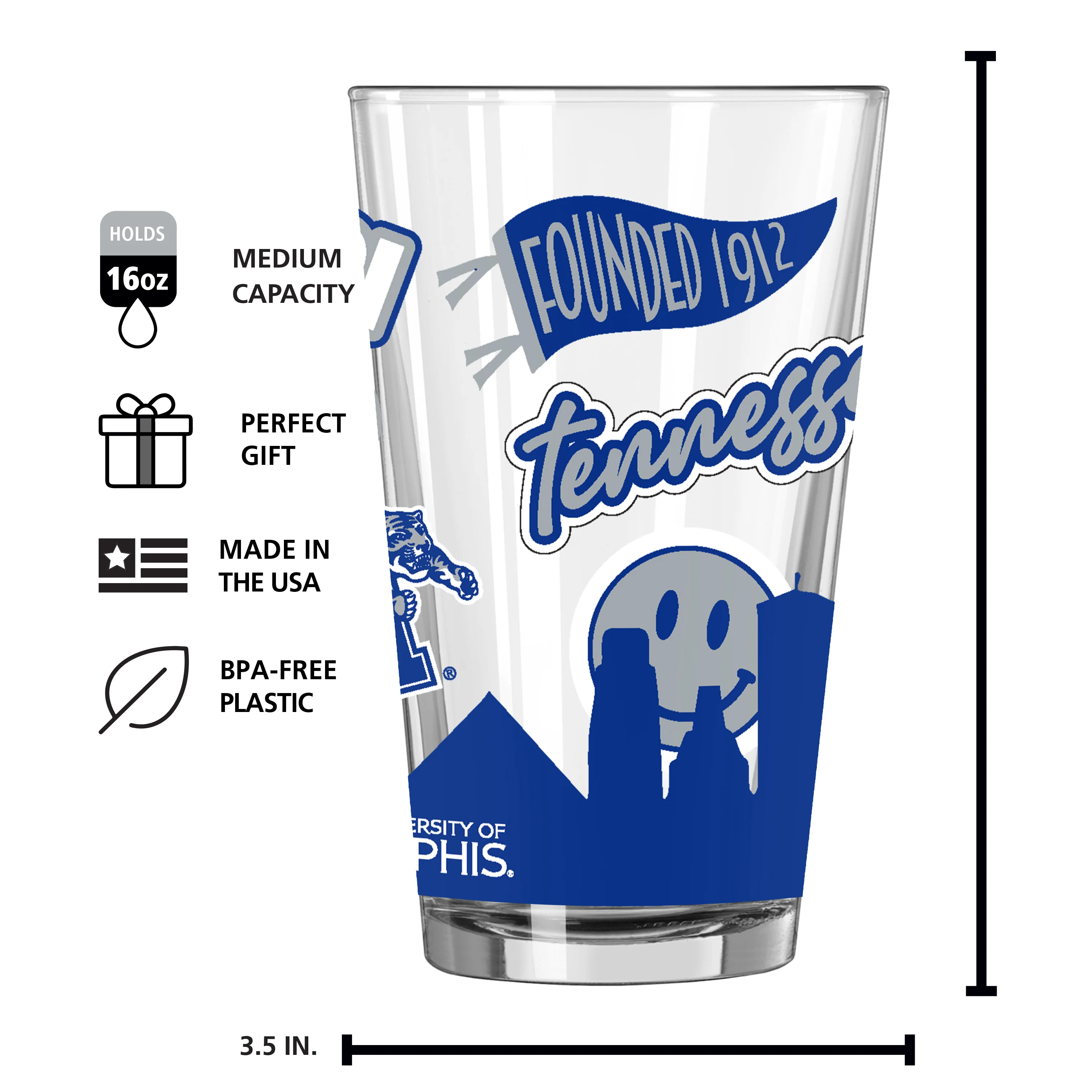 Memphis 16oz Native Pint Glass - Image 4